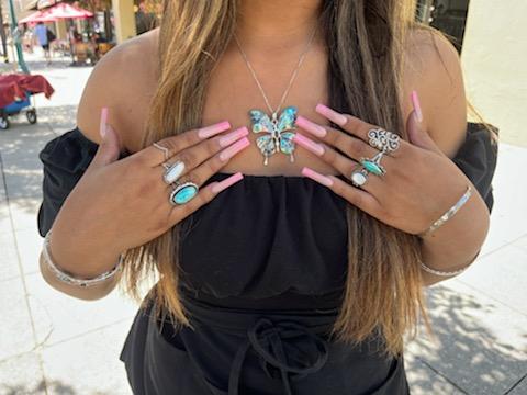 Abalone shell Butterfly Pendant