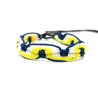An adjustable Super Silver Colorful Friendship Bracelet, perfect for everyday style, displayed on a white background.