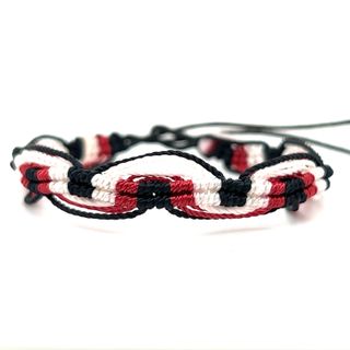 An everyday style adjustable Colorful Friendship Bracelet with bright red, white, and blue threads from Super Silver.