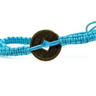 A Super Silver Knotted Coin Bracelet, adjustable for perfect fit.