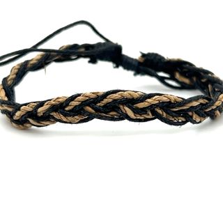 A Super Silver Colorful Braided Bracelet on a white background.