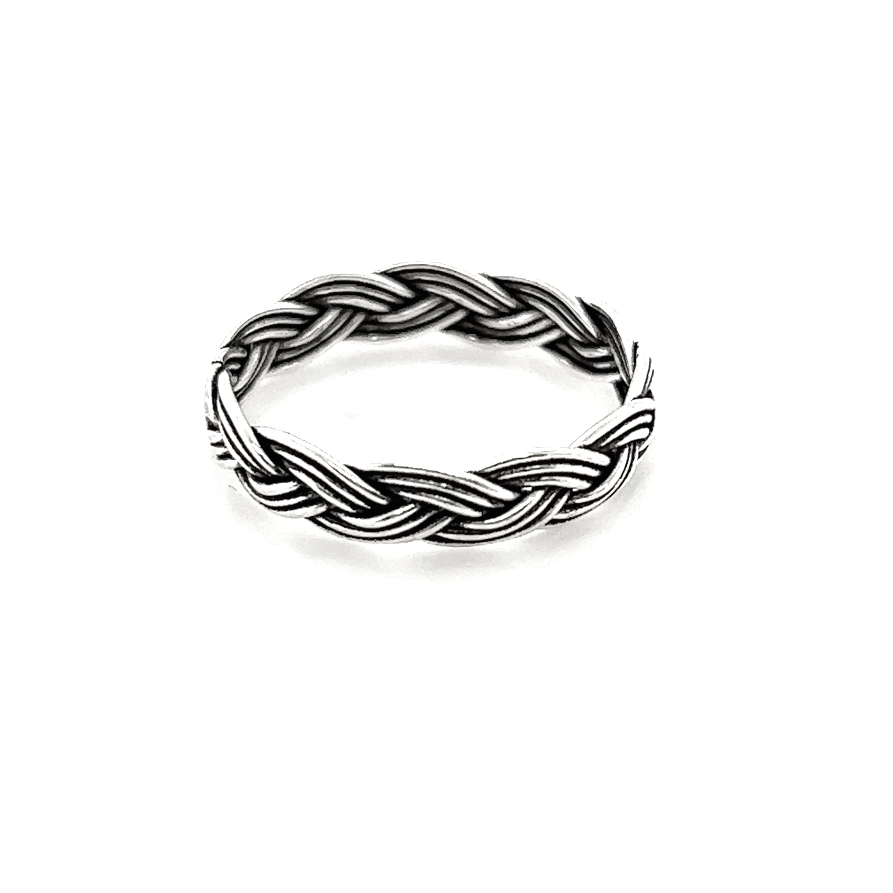 A Triple Strand Braided Bands by Super Silver with a touch of vintage allure on a white background.