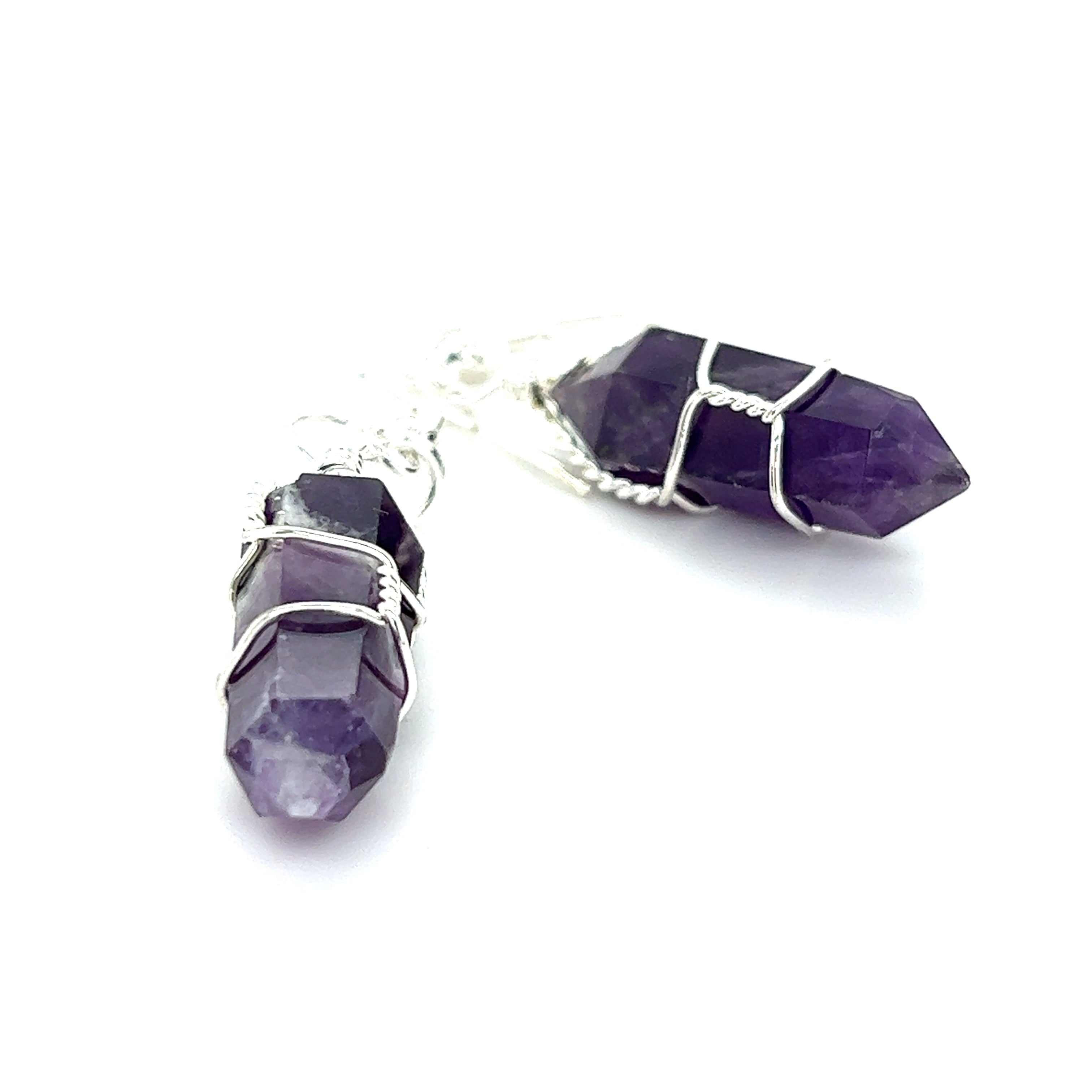 Wire Wrapped Stone Earrings crafted with genuine stones, perfect for everyday wear from Super Silver.