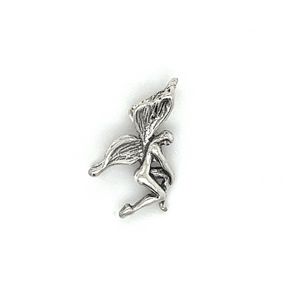 
                  
                    A Super Silver Fairy Charms pendant with enchanted wings on a white background.
                  
                