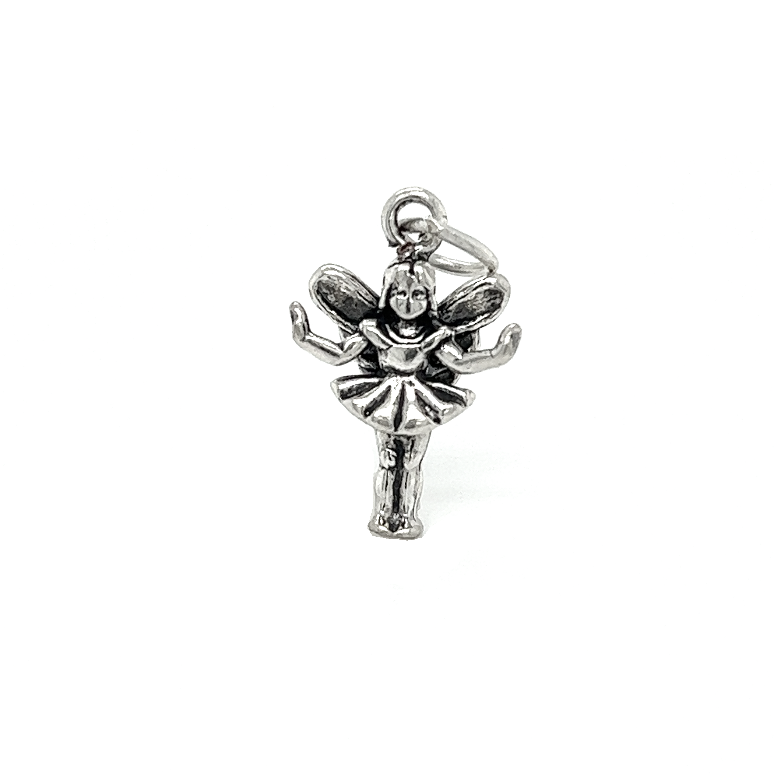 An enchanting Super Silver Fairy Charm on a white background.