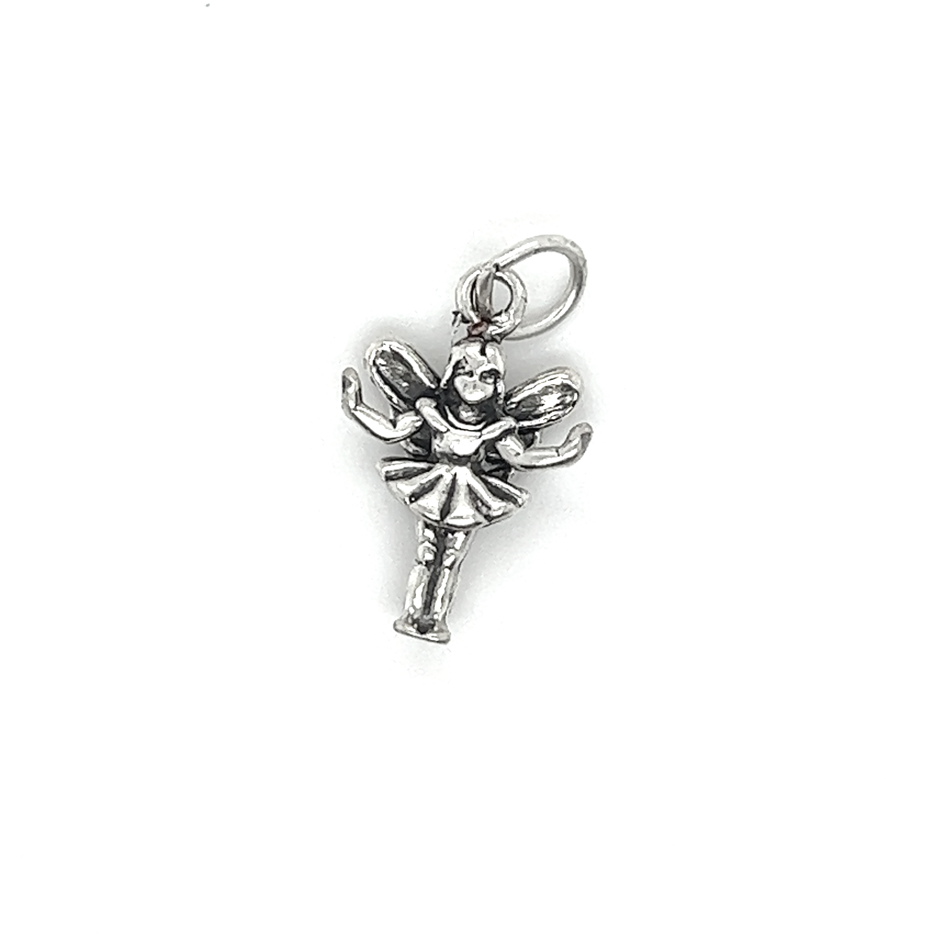 A magical Super Silver fairy charm on a serene white background.