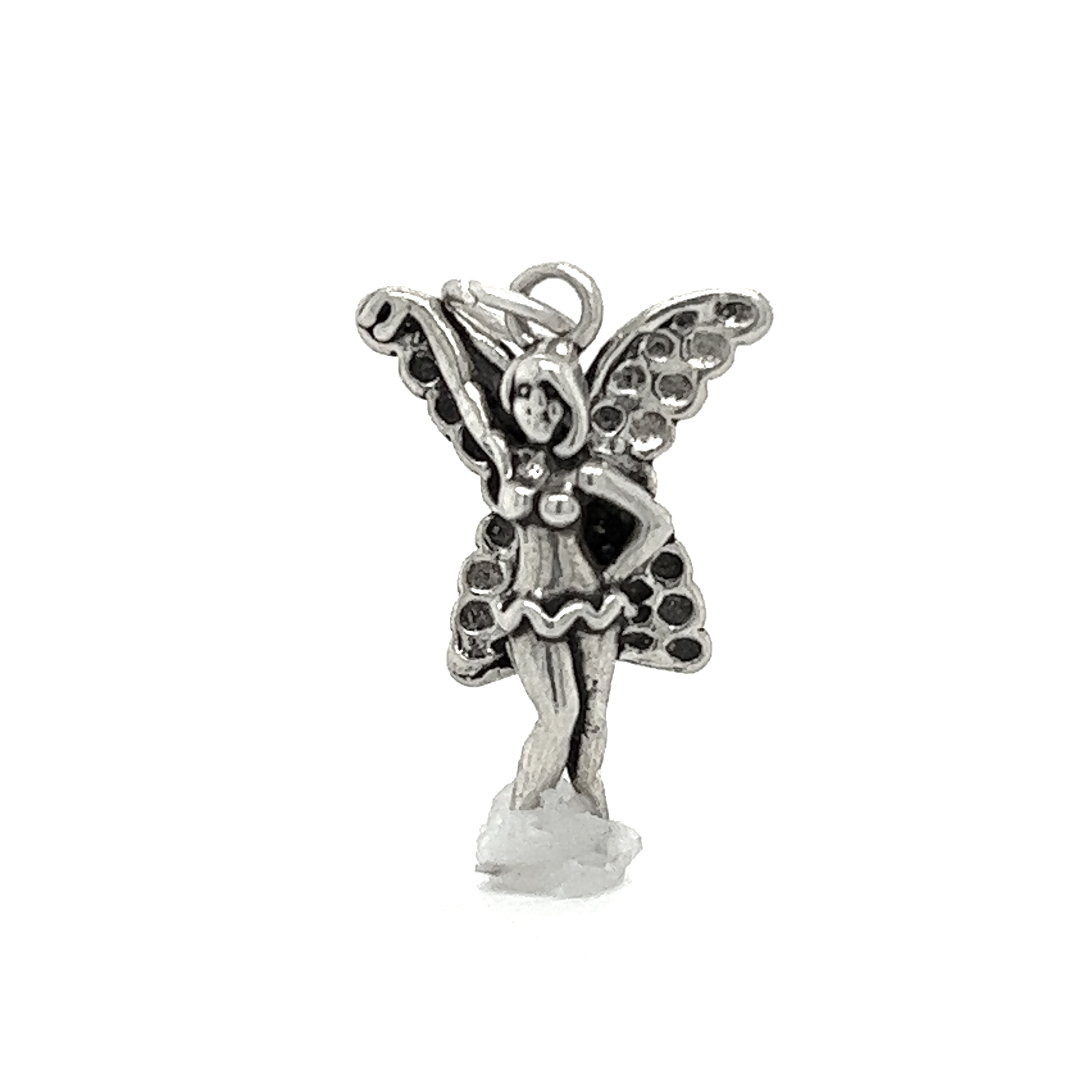 A Super Silver Fairy Charm on a white background.