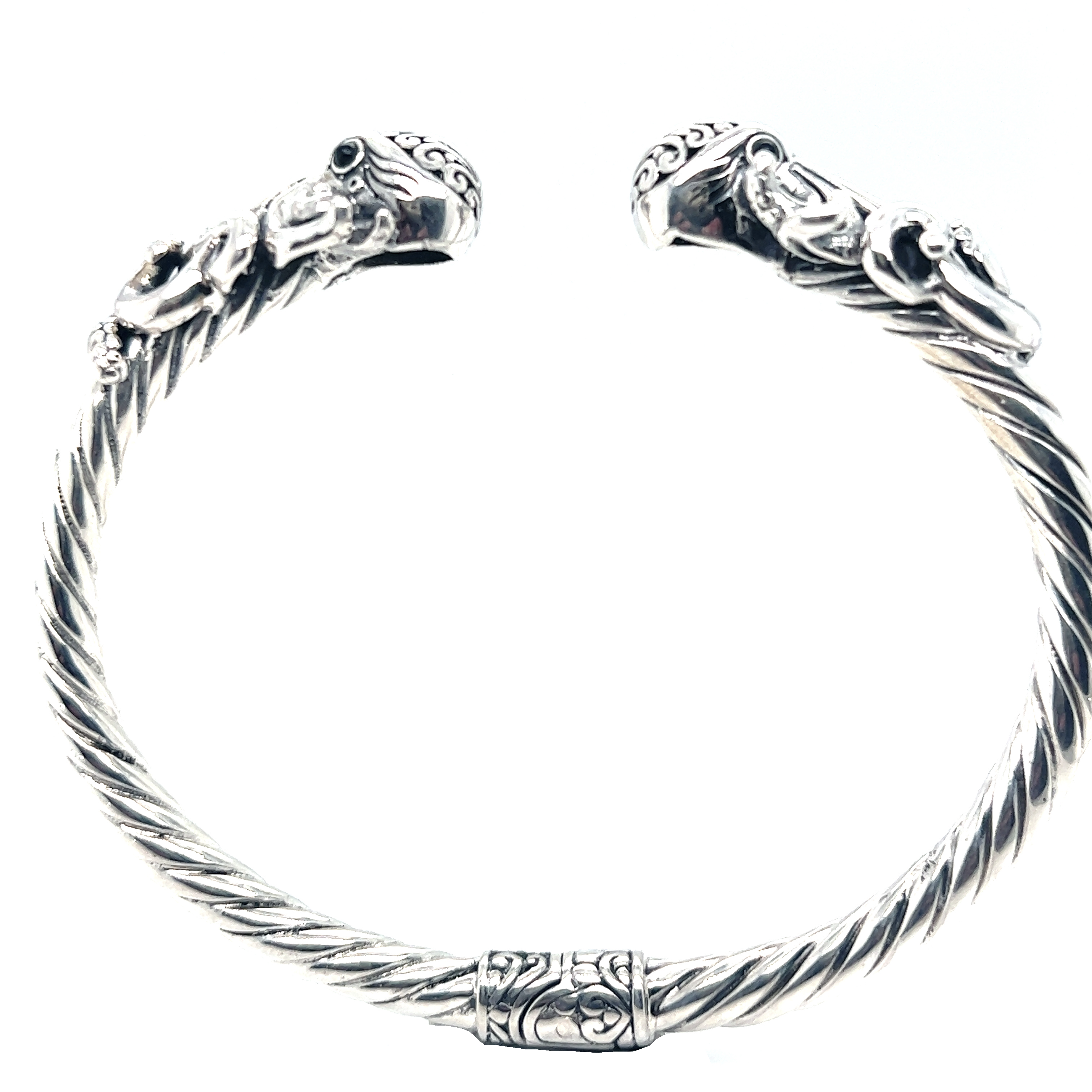 A Twisted Bangle Bracelet with Octopus Ends from Super Silver, a stylish piece of jewelry perfect for adding an edgy touch to any outfit.