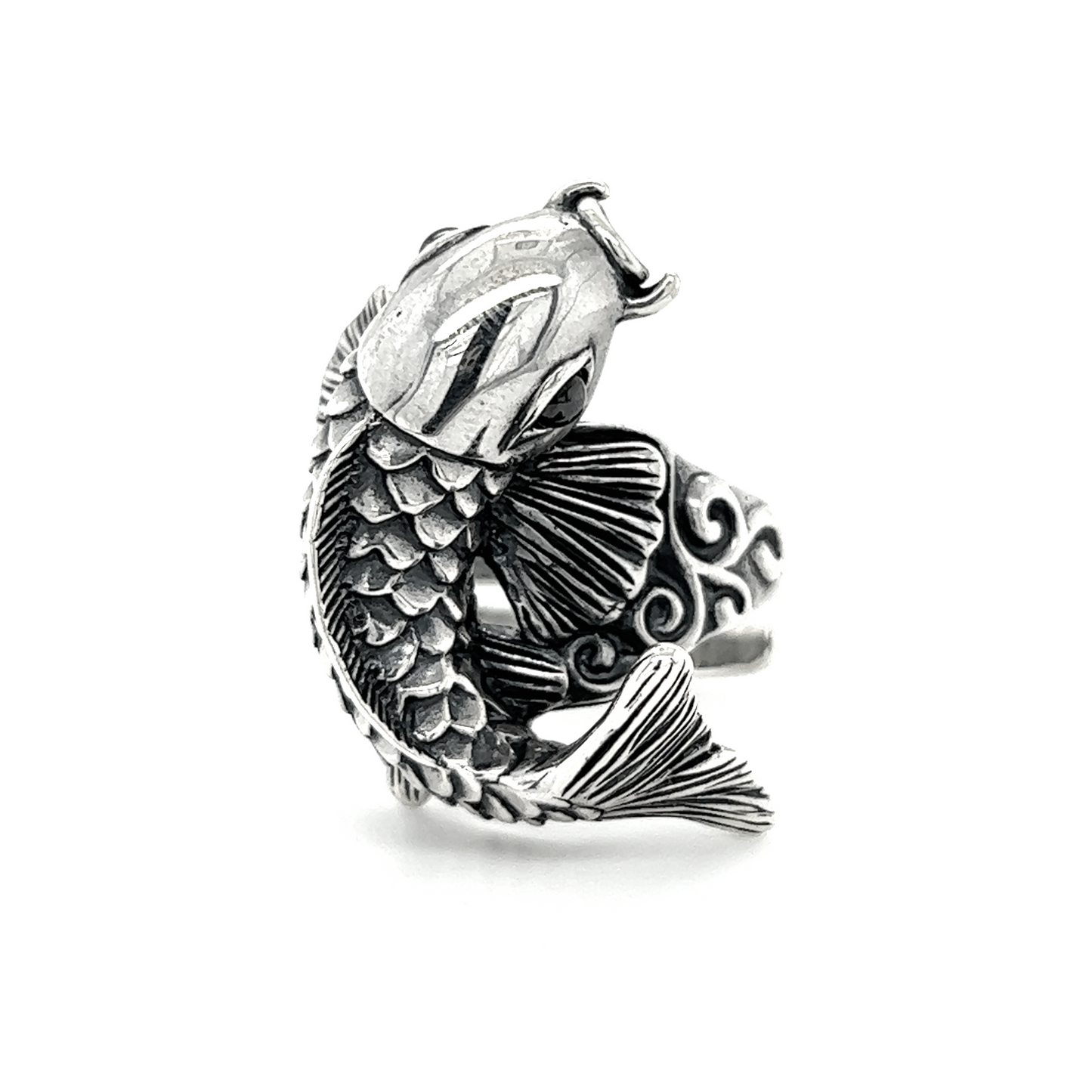 
                  
                    A Detailed Statement Koi Fish Ring on a white background.
                  
                