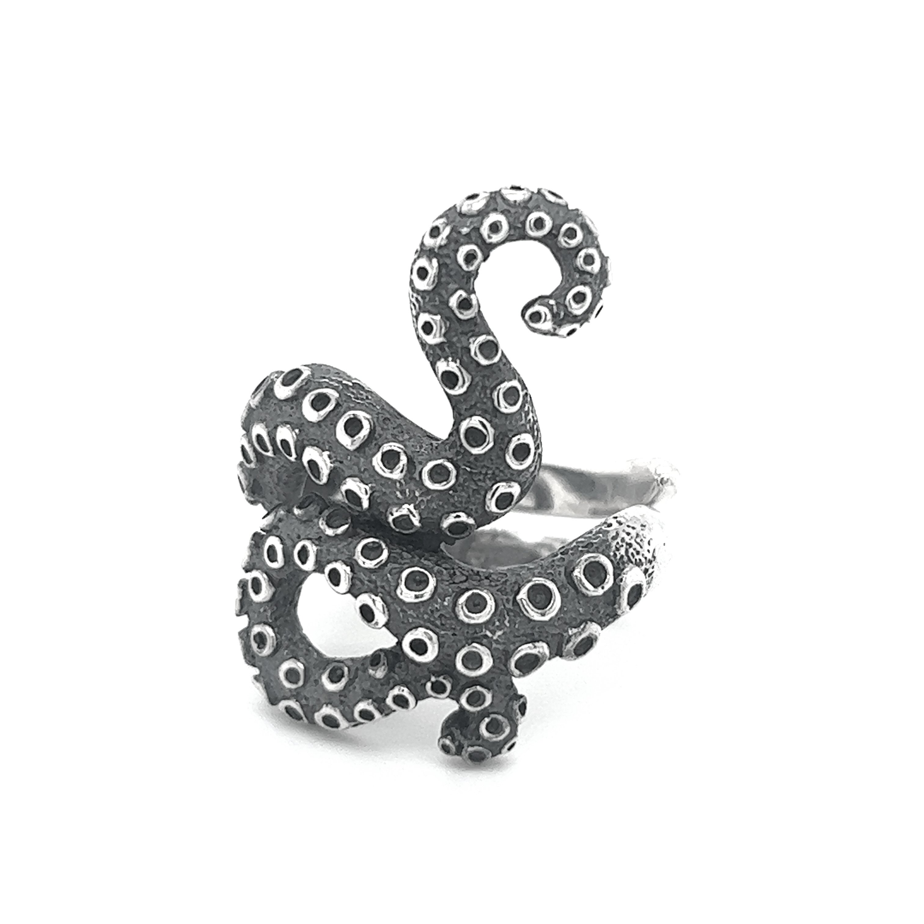 An artisan-designed Statement Octopus Tentacle Ring on a white background.