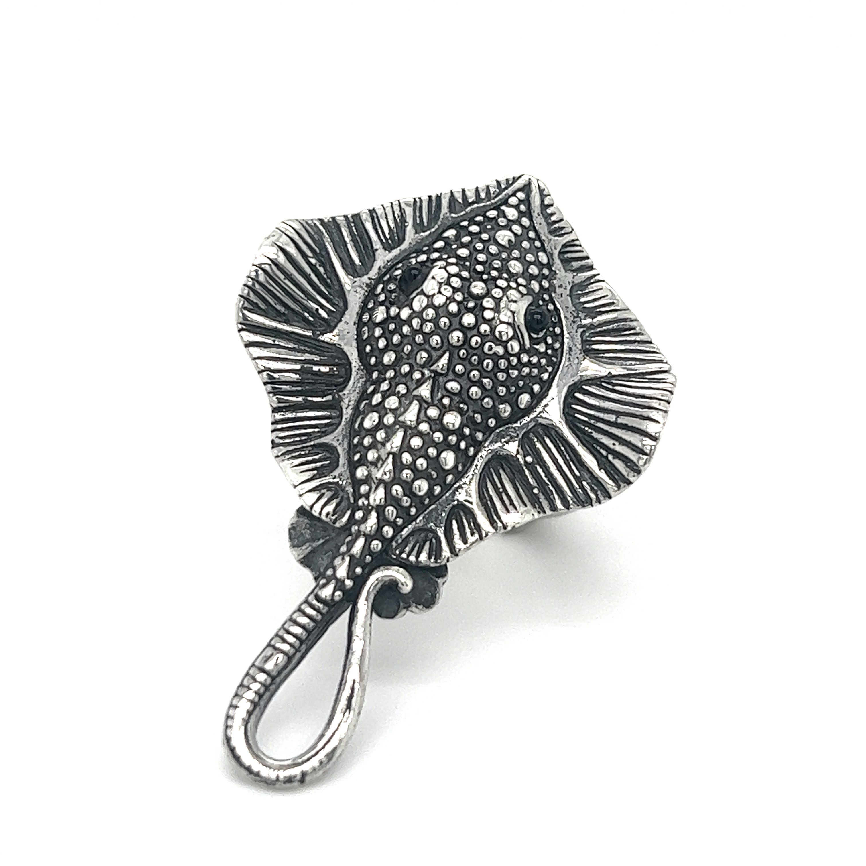 A designer silver Statement Stingray Ring.