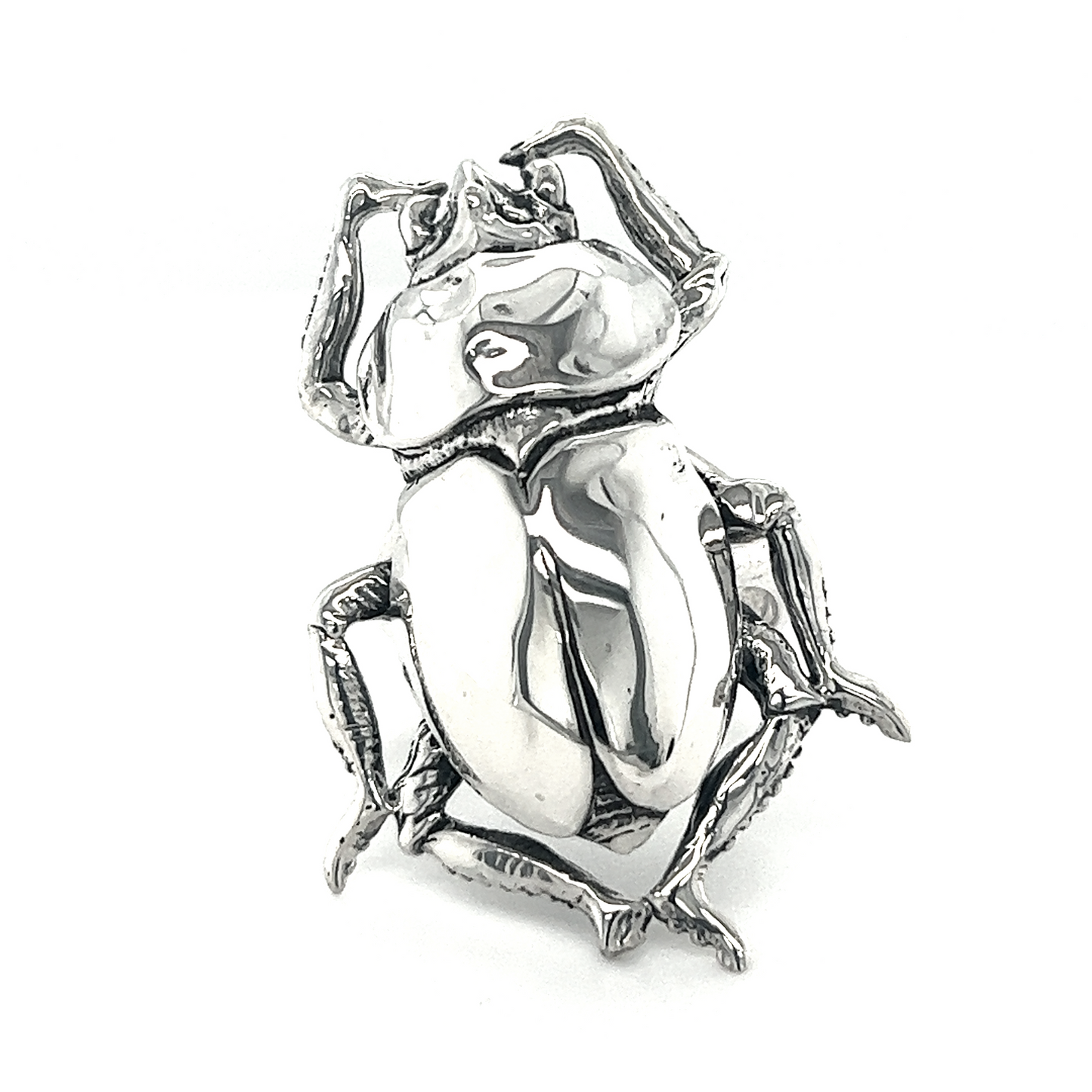 
                  
                    A statement scarab beetle ring on a white background.
                  
                