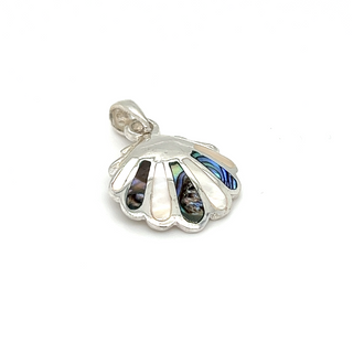 A Clam Shell Pendant in sterling silver, showcasing oceanic beauty.