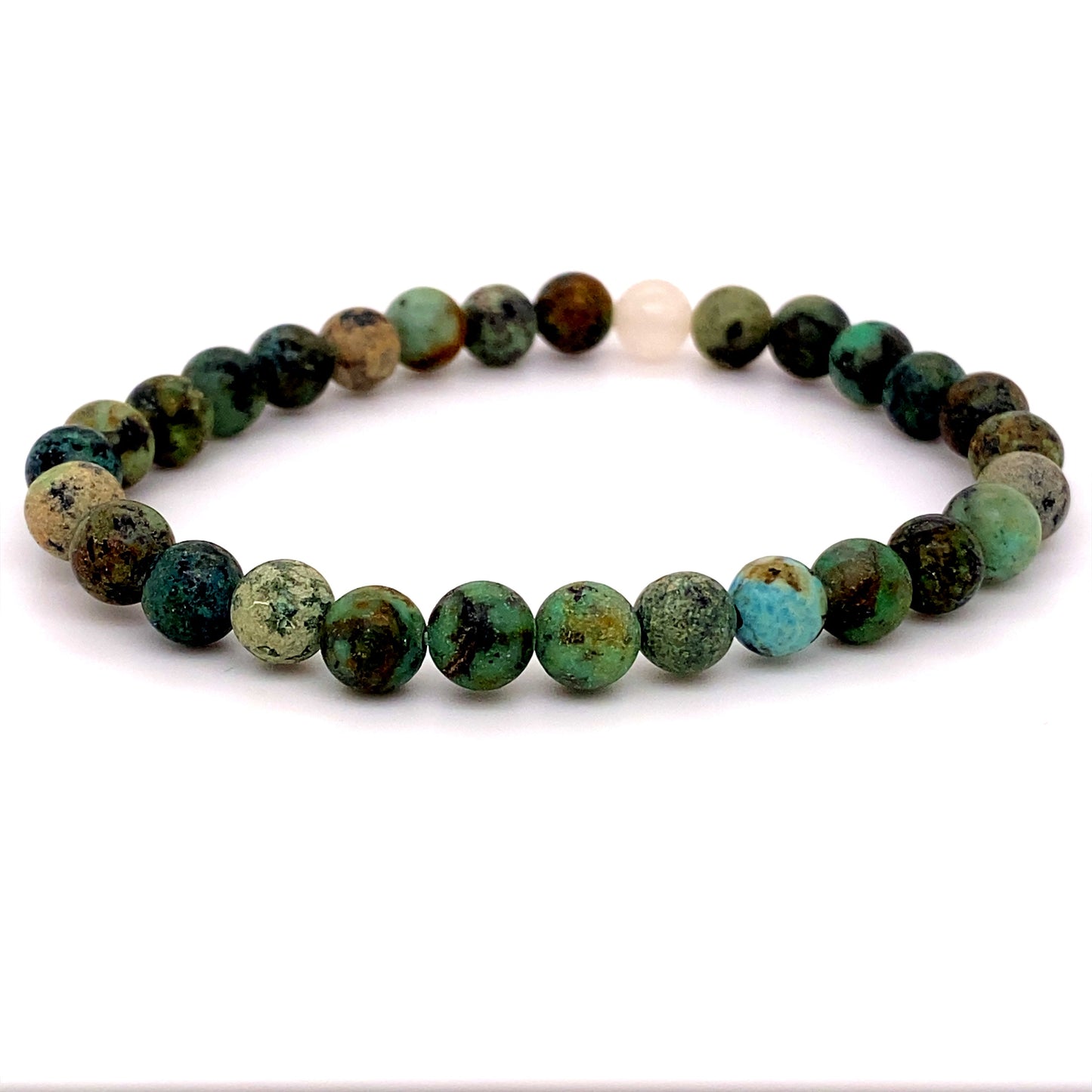 
                  
                    A Super Silver Beaded Stone Bracelet with green and white beads, perfect for anyone who loves gemstone bracelets and stone healing.
                  
                