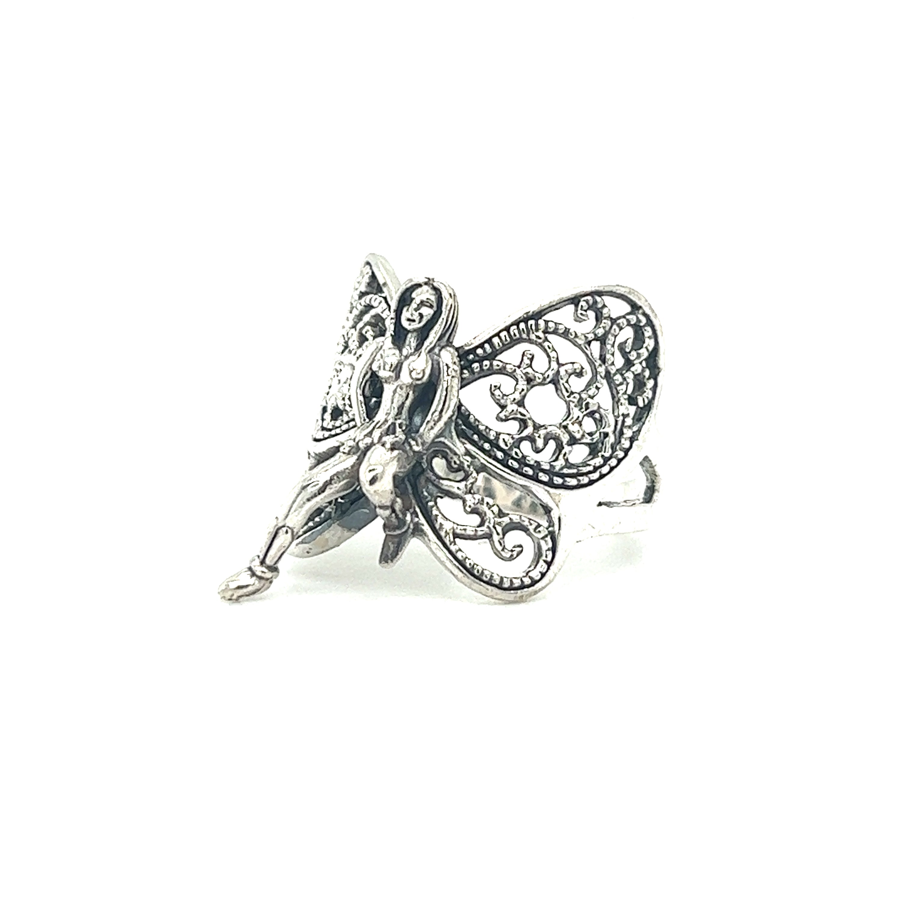 A Statement Fairy Ring with a butterfly floral design.