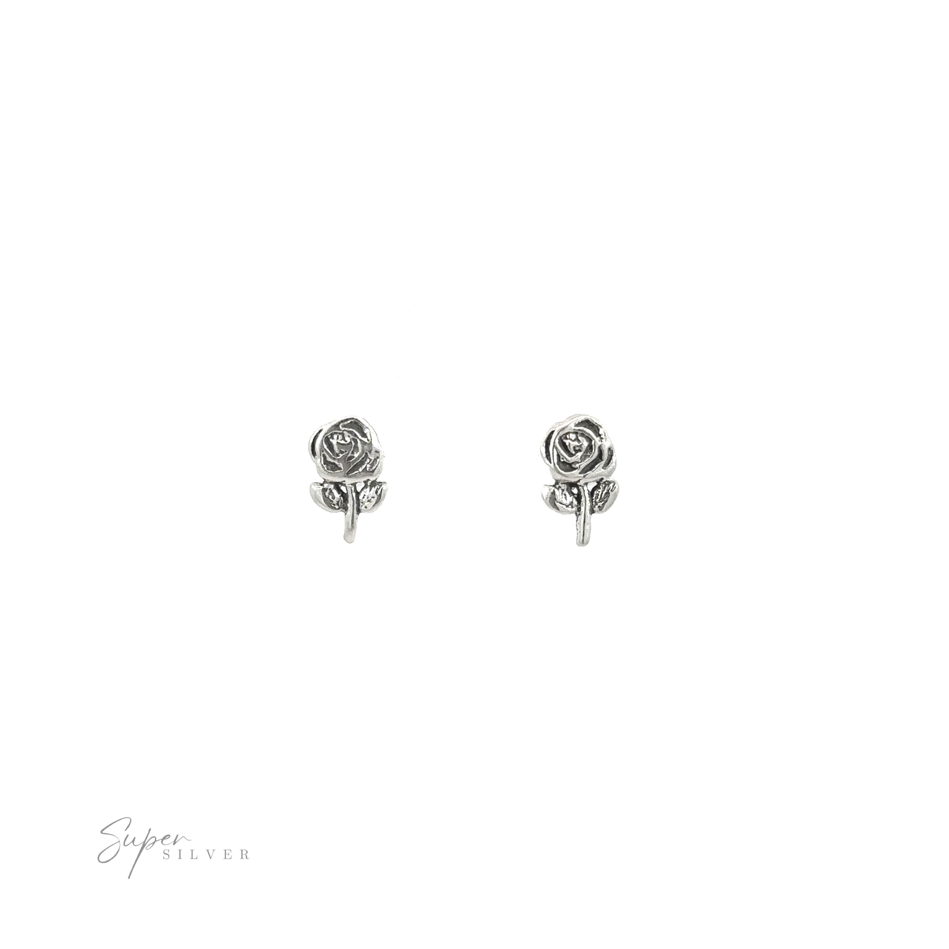 A pair of Rose Studs showcasing the beauty of nature on a white background.