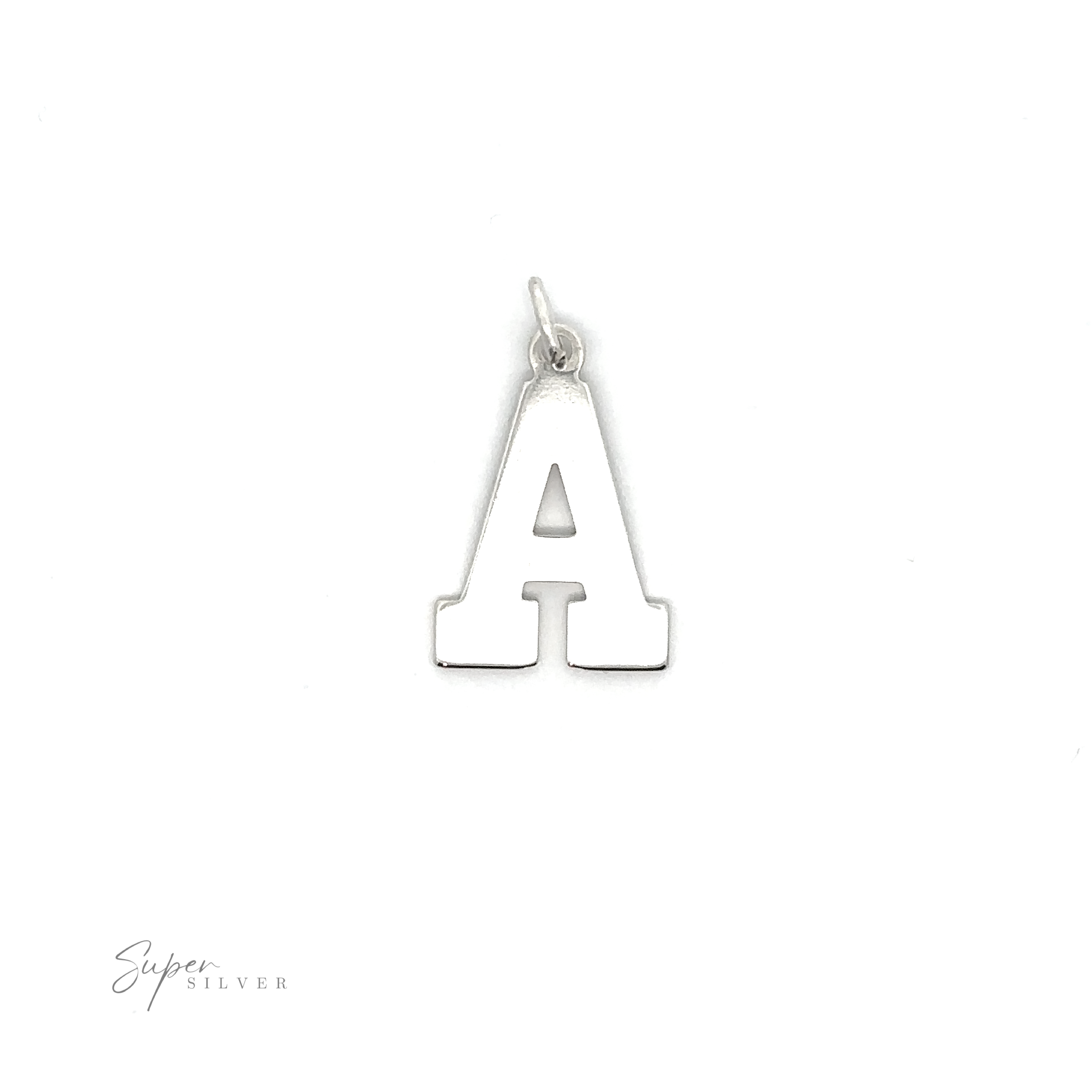 A personalized .925 sterling silver Alphabet Charms on a white background.