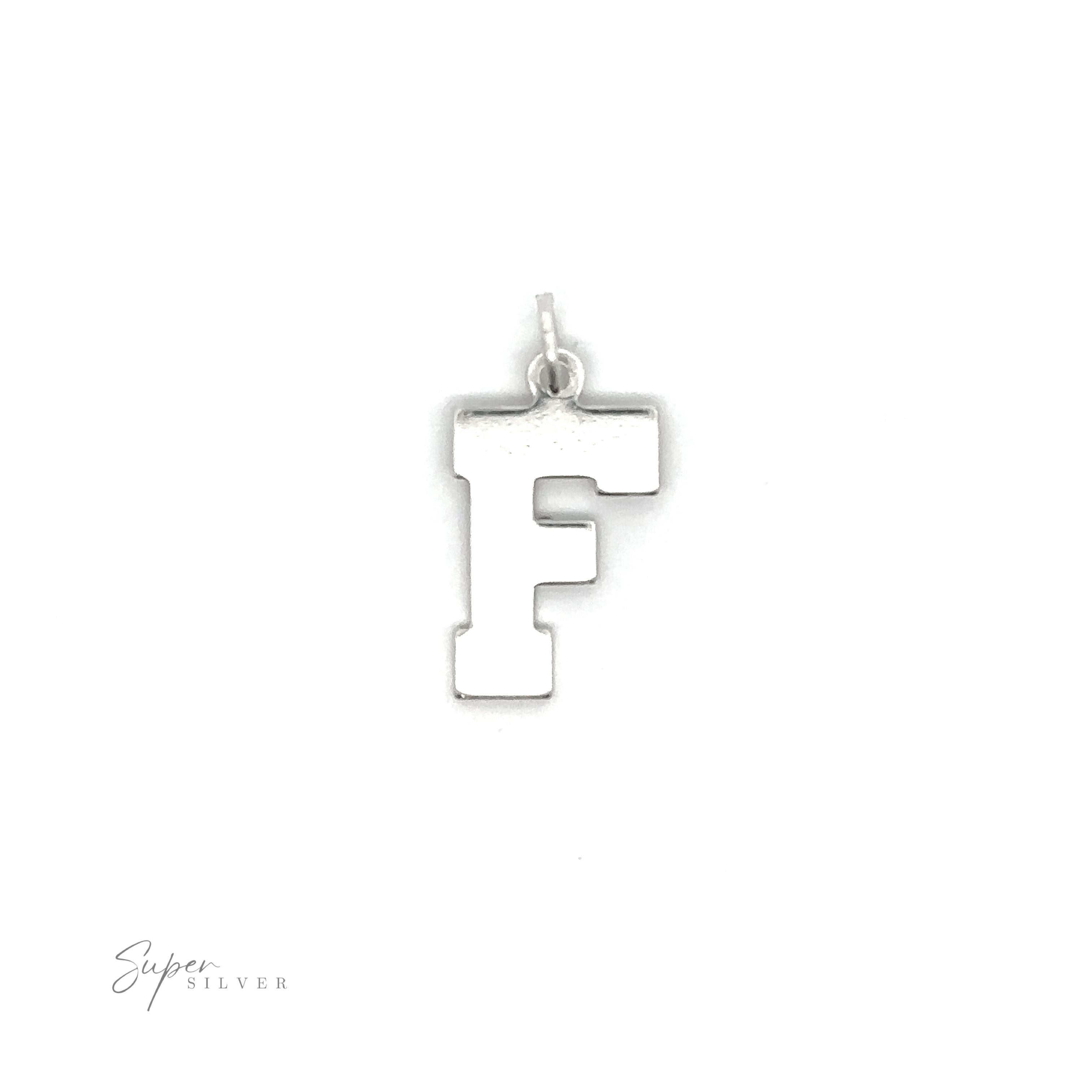 A .925 Sterling Silver Alphabet Charm on a white background.