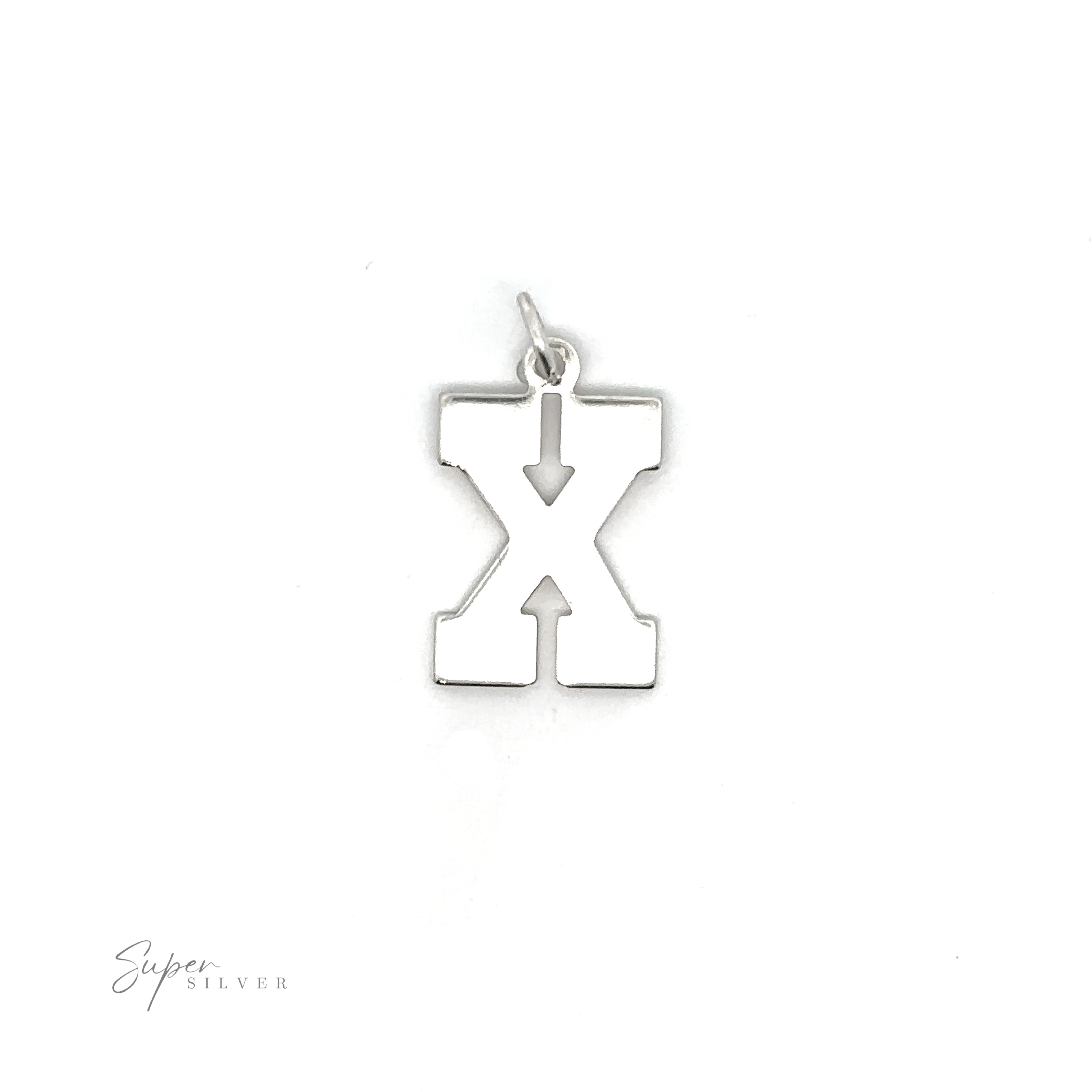 A personalized sterling silver Alphabet Charms featuring the letter x.