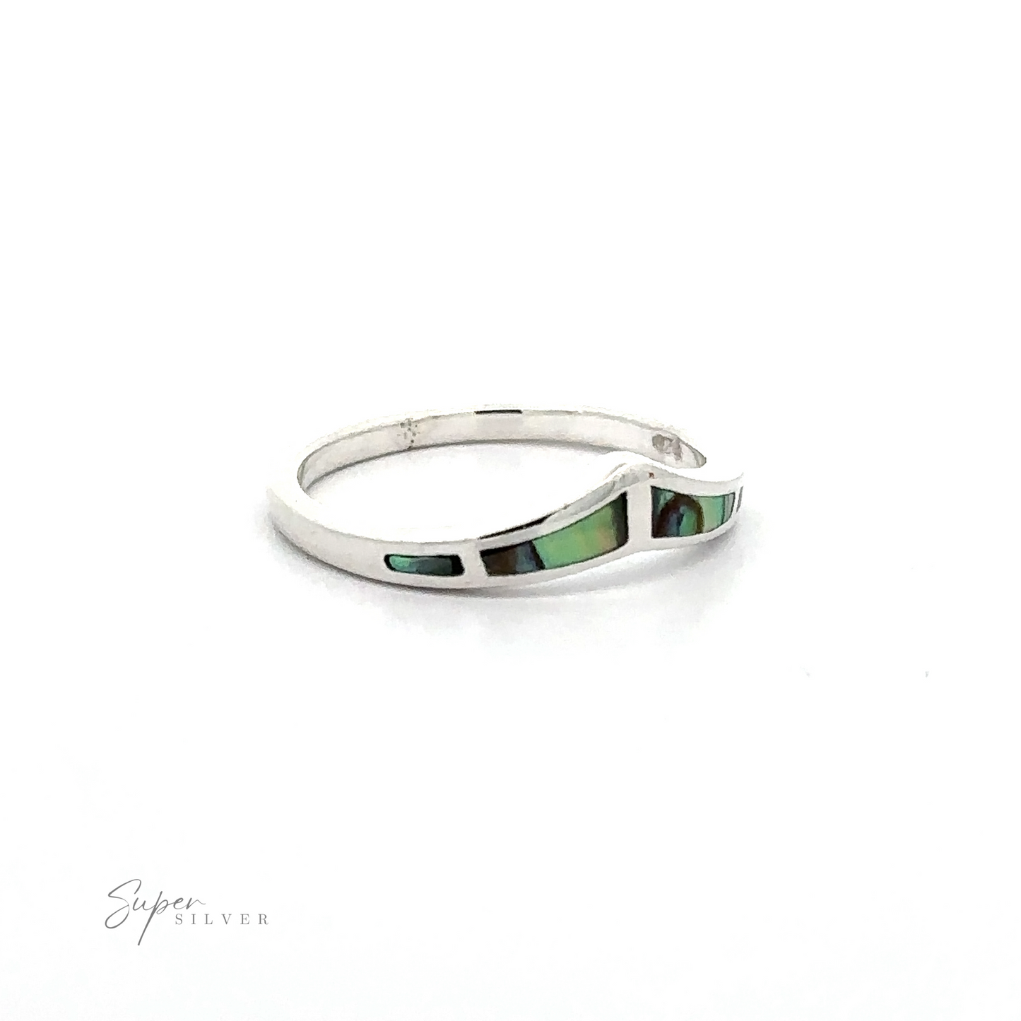 
                  
                    A trendy Chevron ring with inlaid stones on a white background.
                  
                