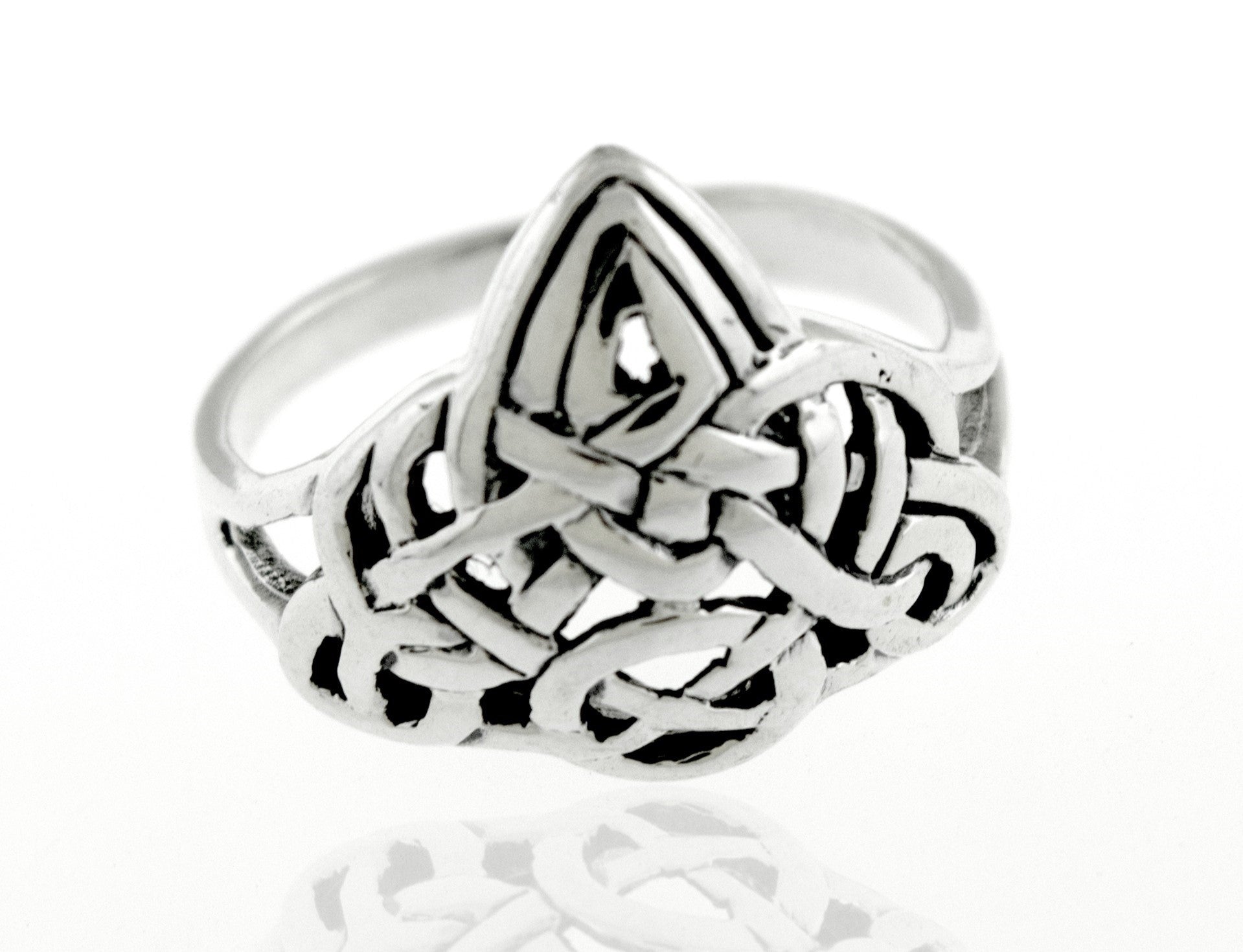 .925 Sterling silver Celtic Triangle Ring