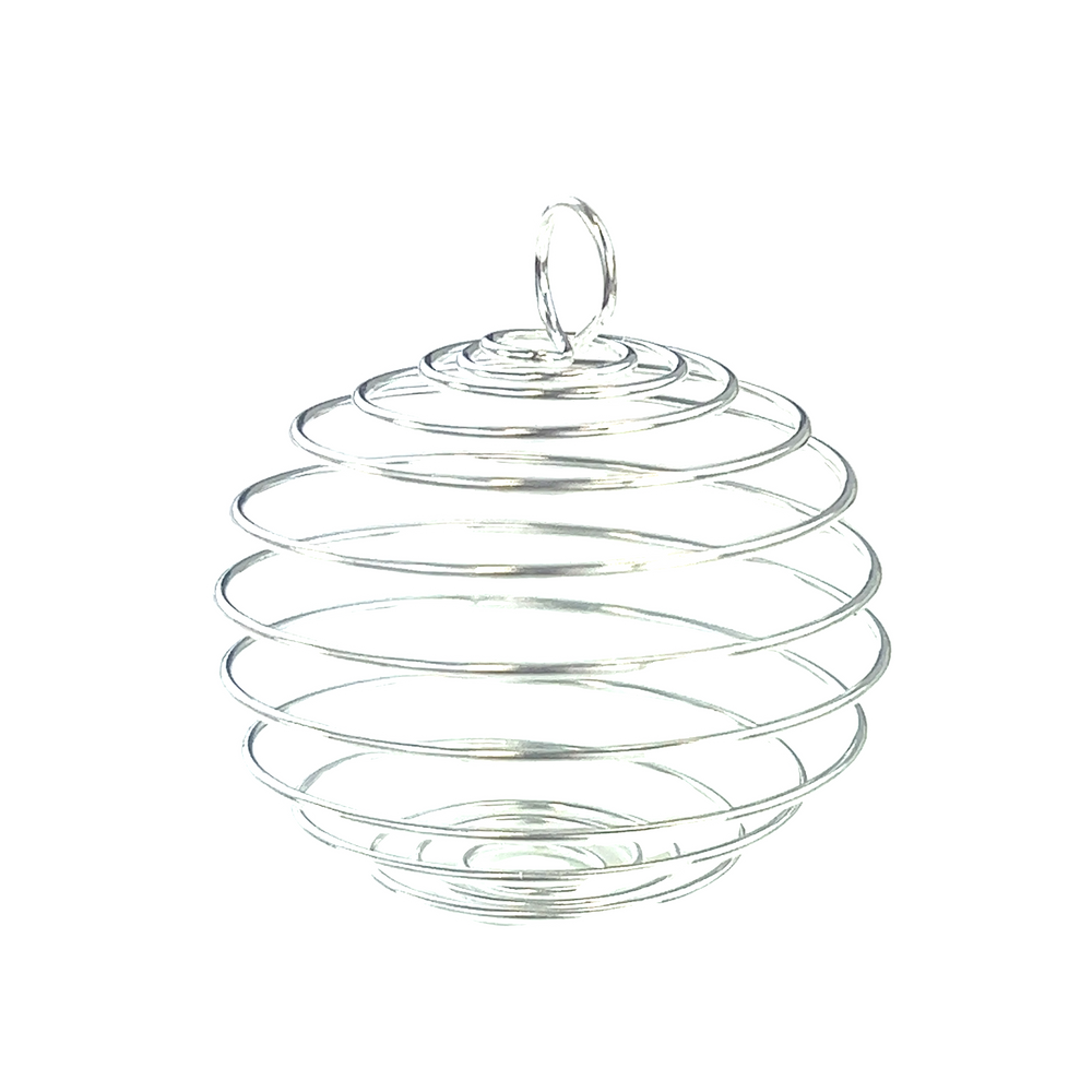 
                  
                    A Super Silver Spiral Cage Pendant For Holding Gemstones, perfect for charm enthusiasts and gemstone lovers, elegantly hangs on a crisp white background.
                  
                