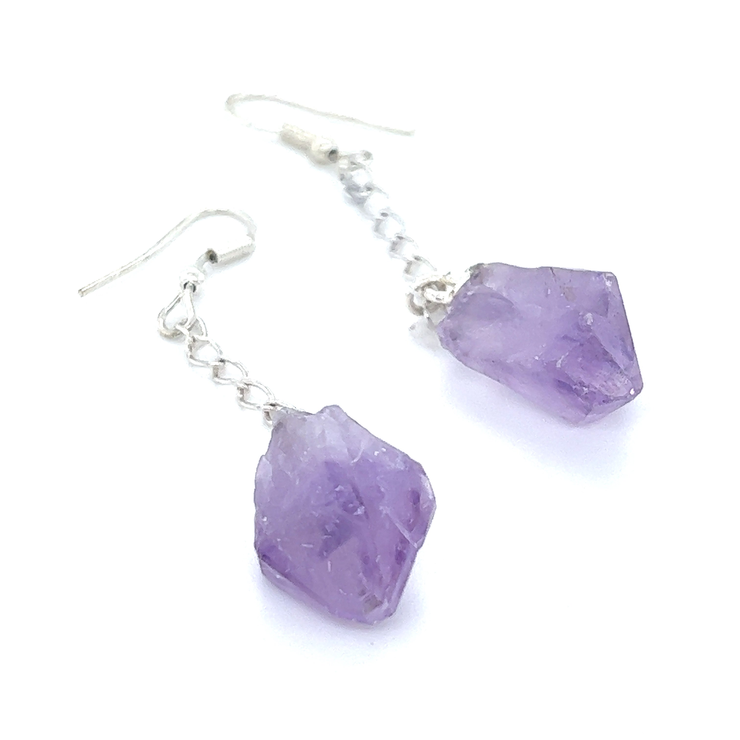 Long crystal earrings with chain for the earth lover.