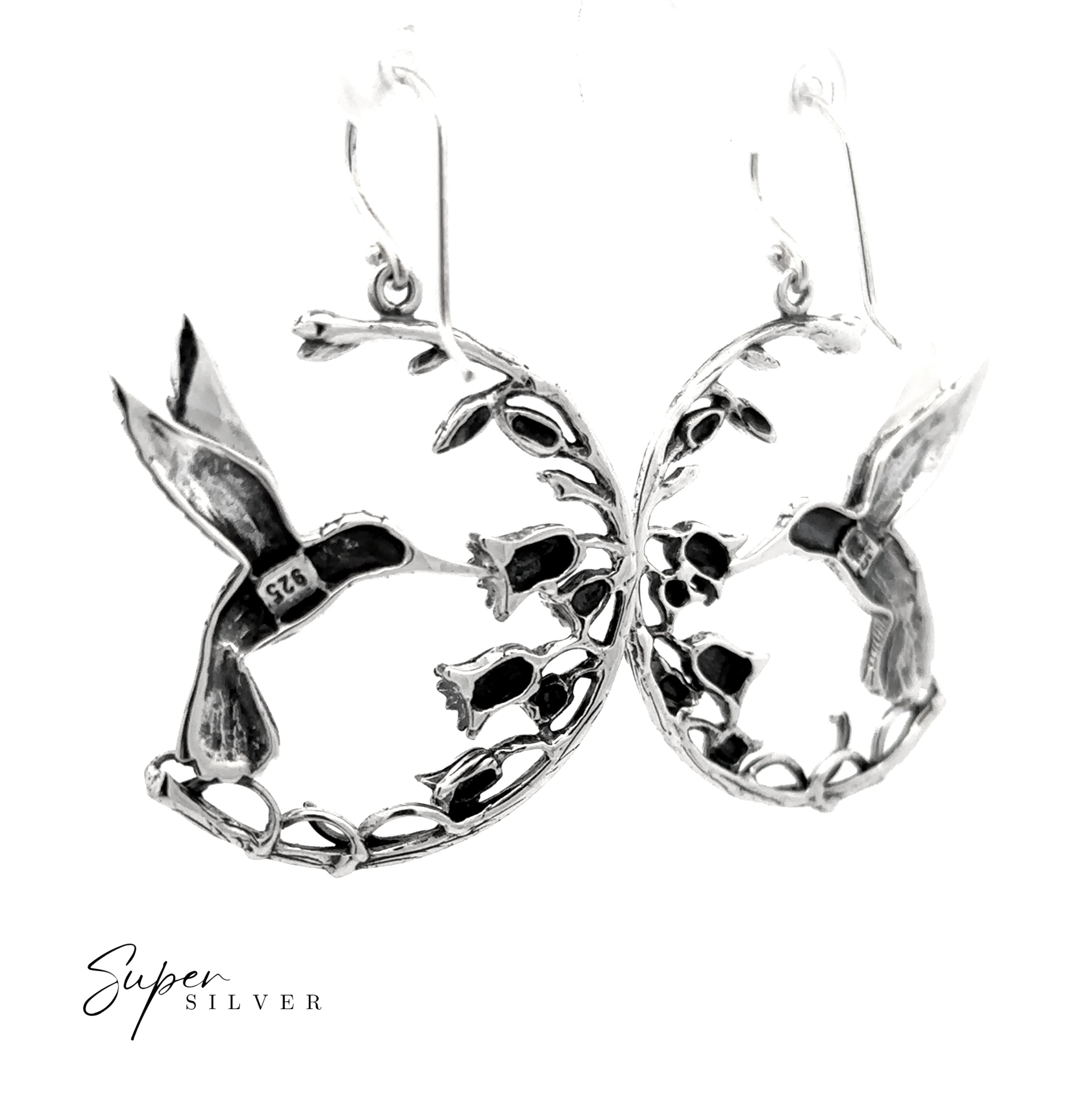Floral Hummingbird Earrings