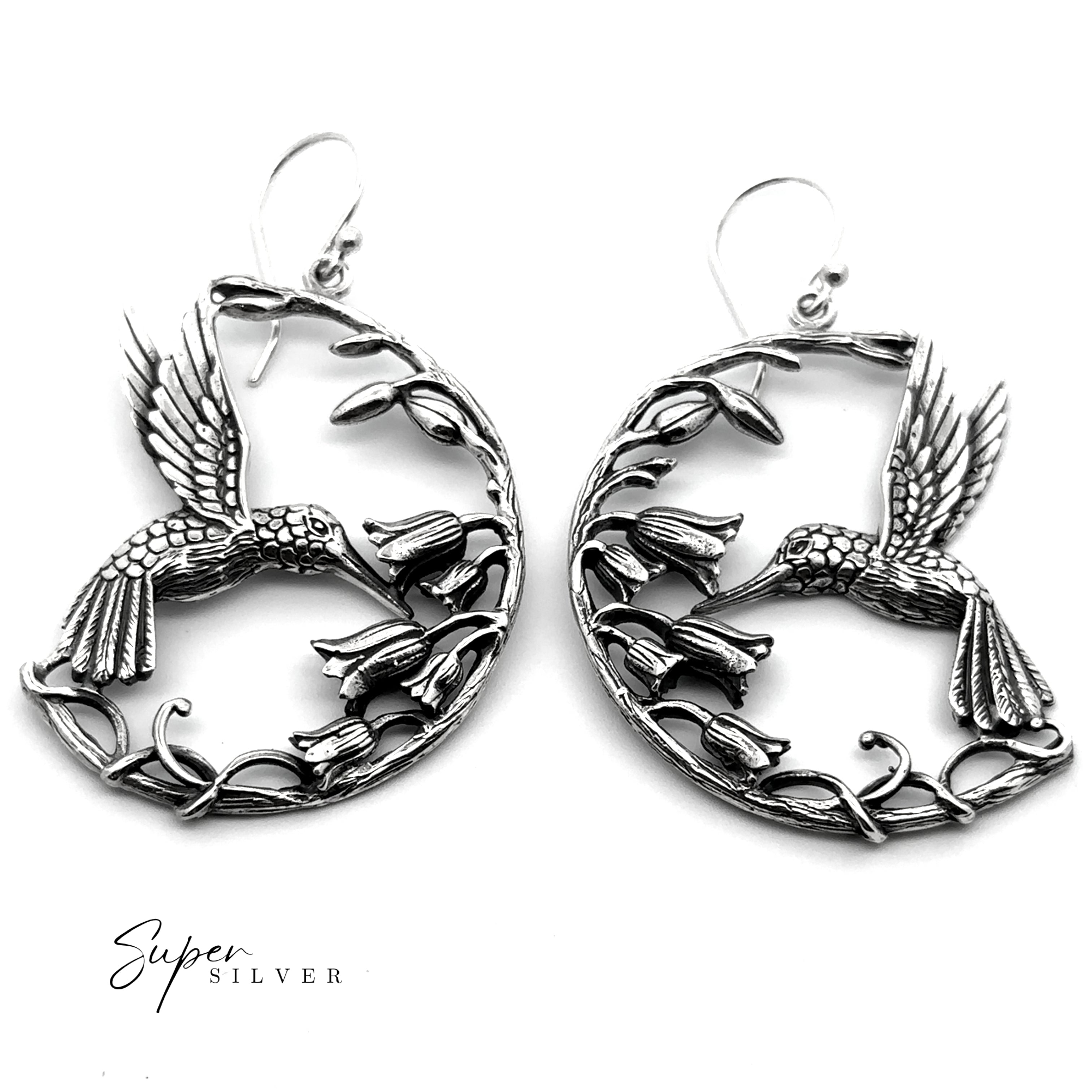 Floral Hummingbird Earrings