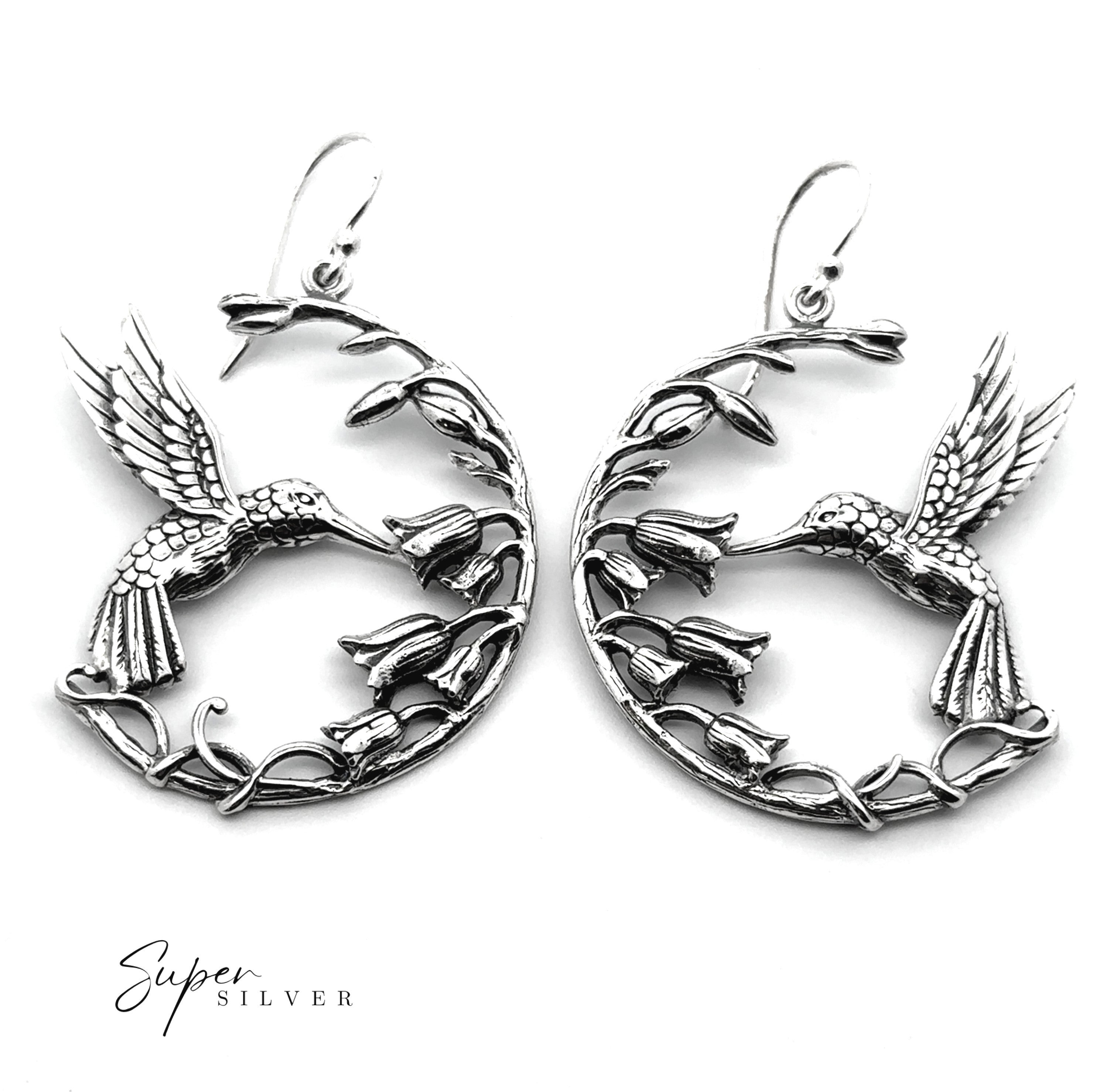 Floral Hummingbird Earrings