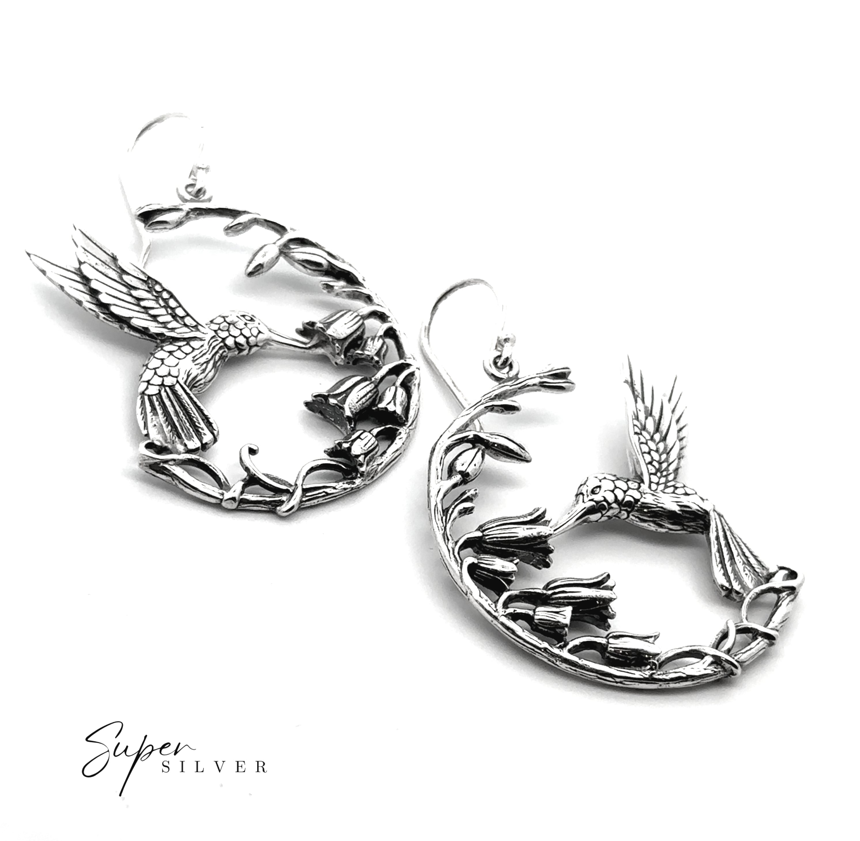 Floral Hummingbird Earrings