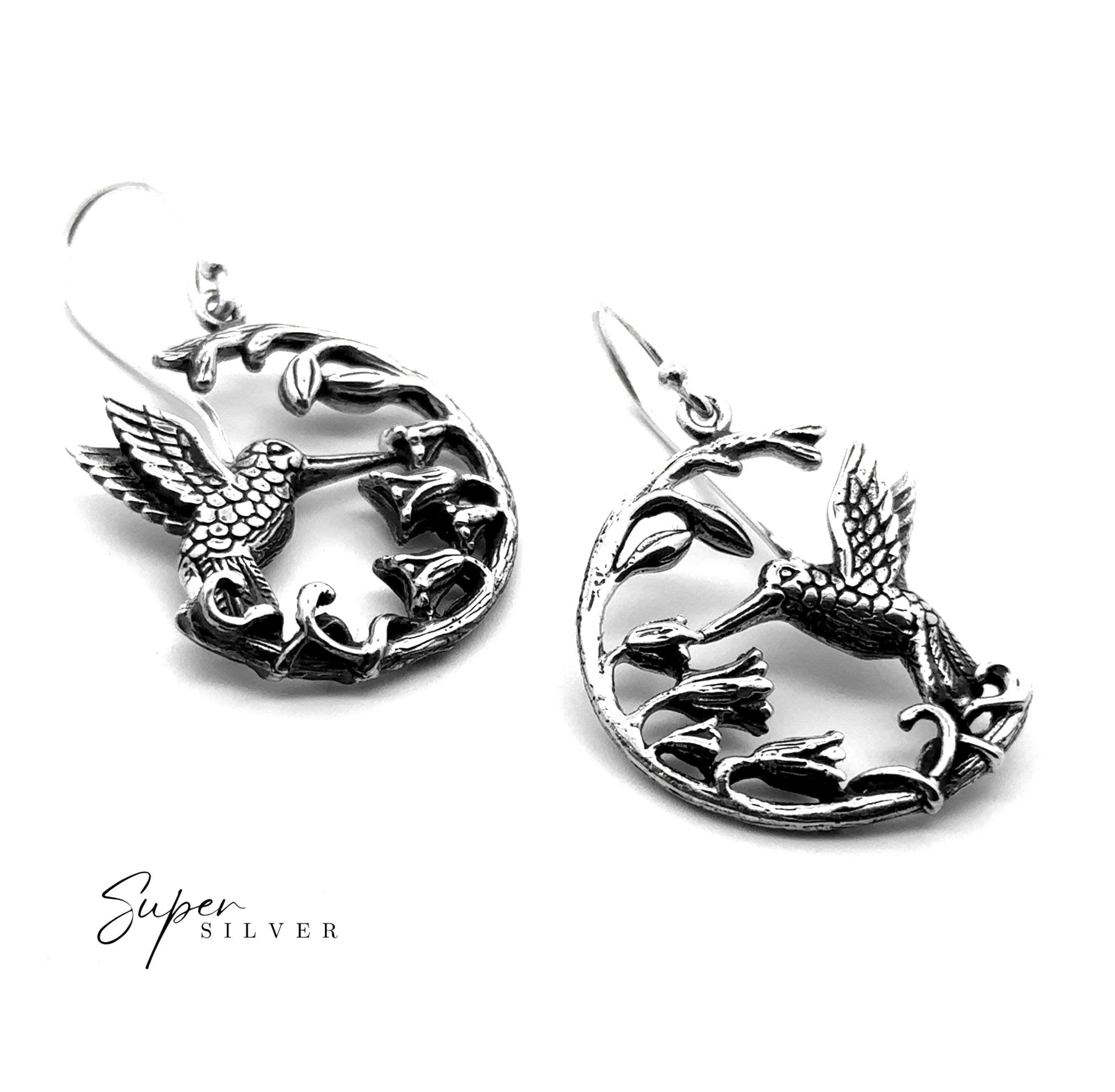 Floral Hummingbird Earrings