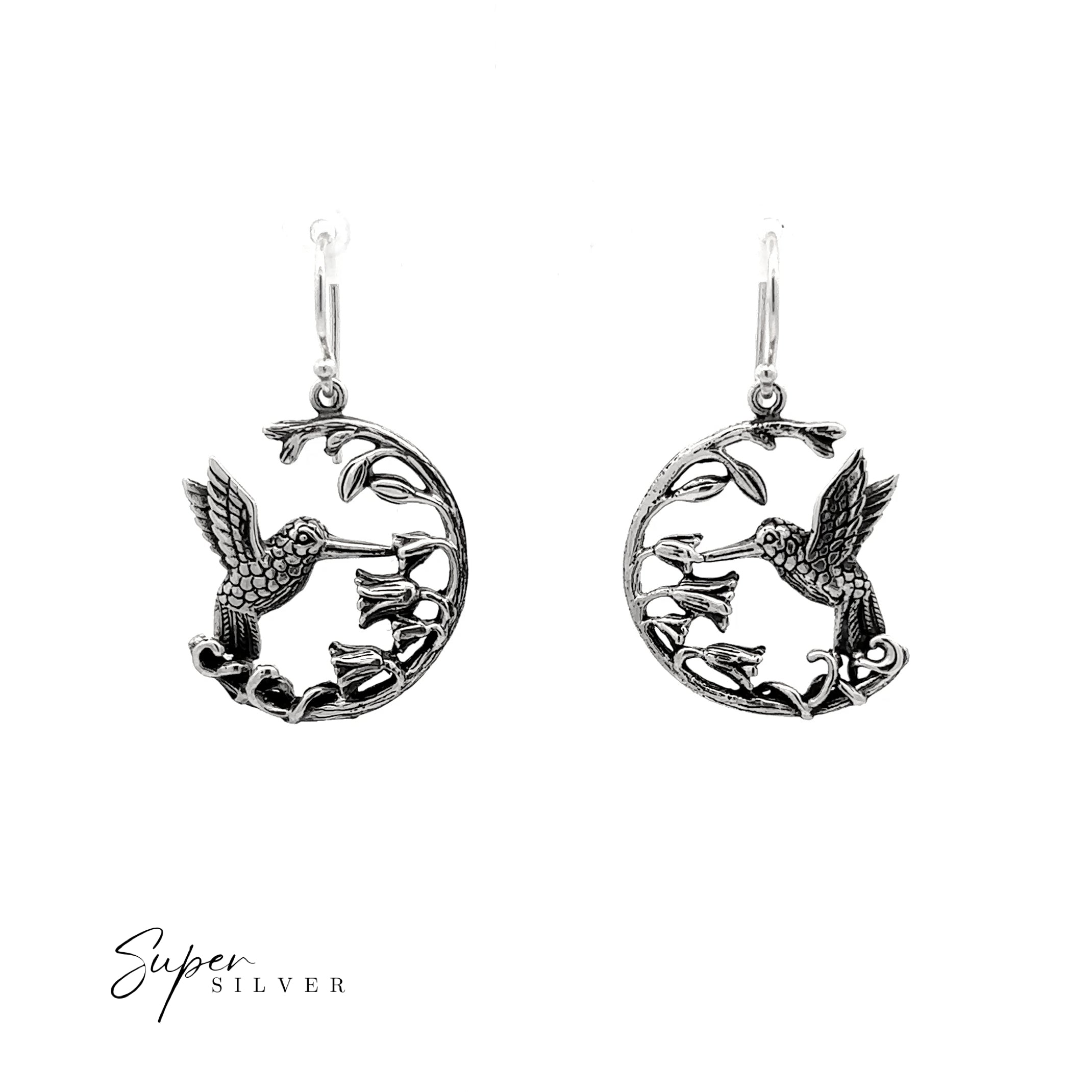 Floral Hummingbird Earrings