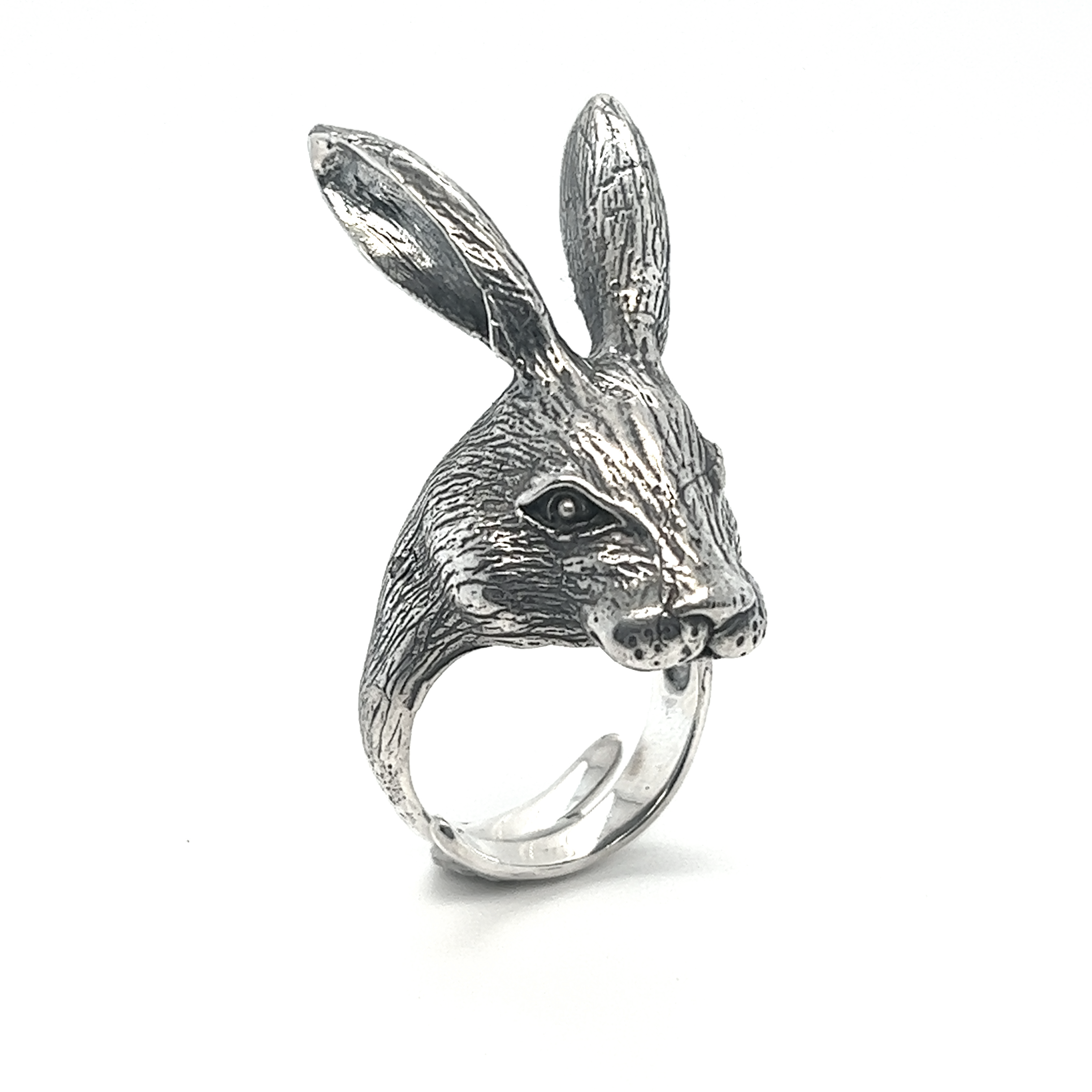 Sterling silver rabbit ring deals