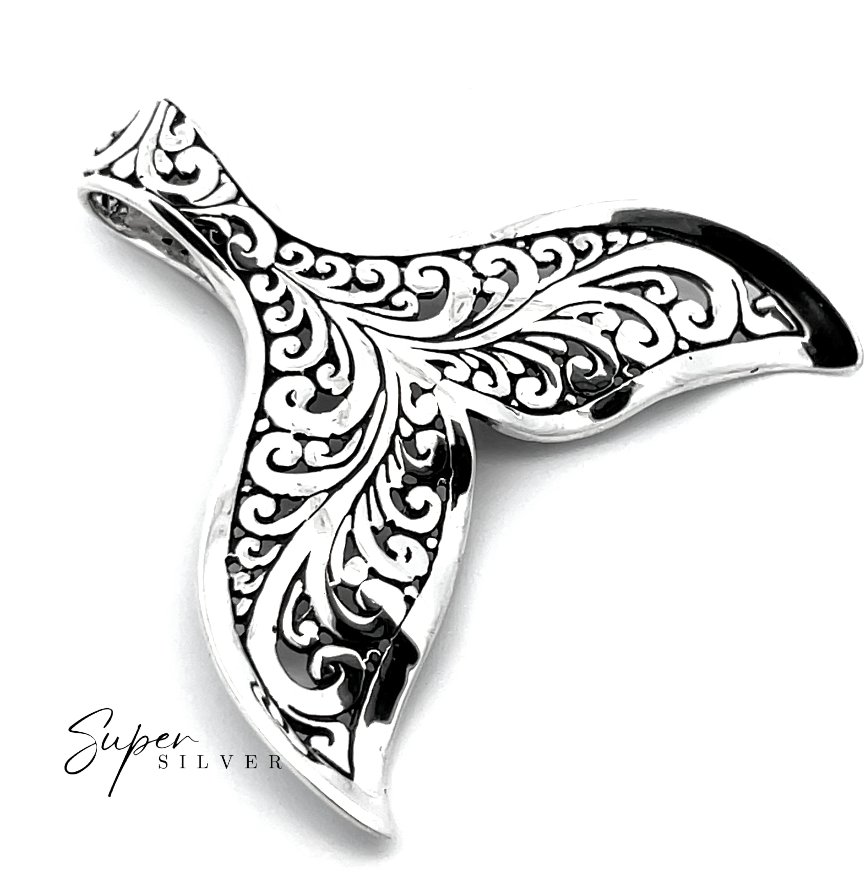 Stunning Full Filigree Whale Tail Pendant