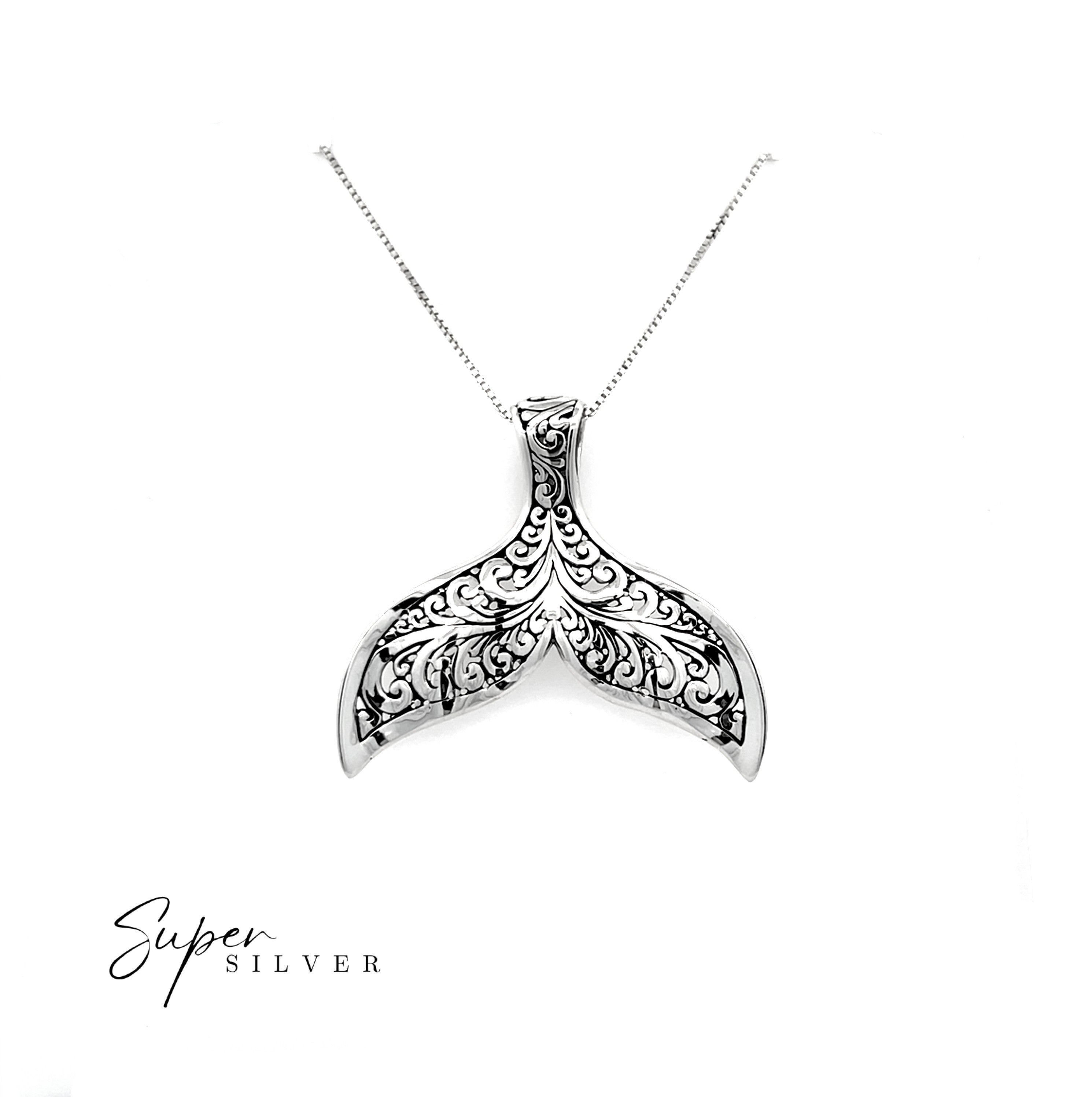 Stunning Full Filigree Whale Tail Pendant