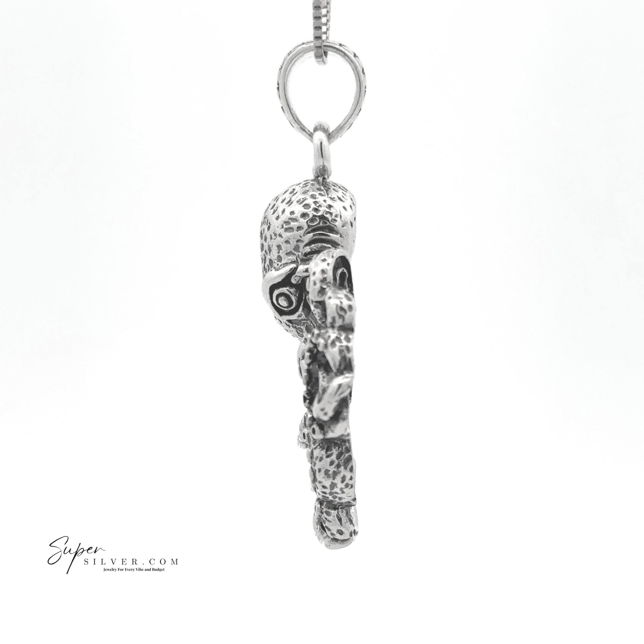 The Legends of the Deep Octopus Pendant, crafted in sterling silver and shown from the side on a plain white background, is an intricate and unique addition to any ocean-inspired necklace collection.