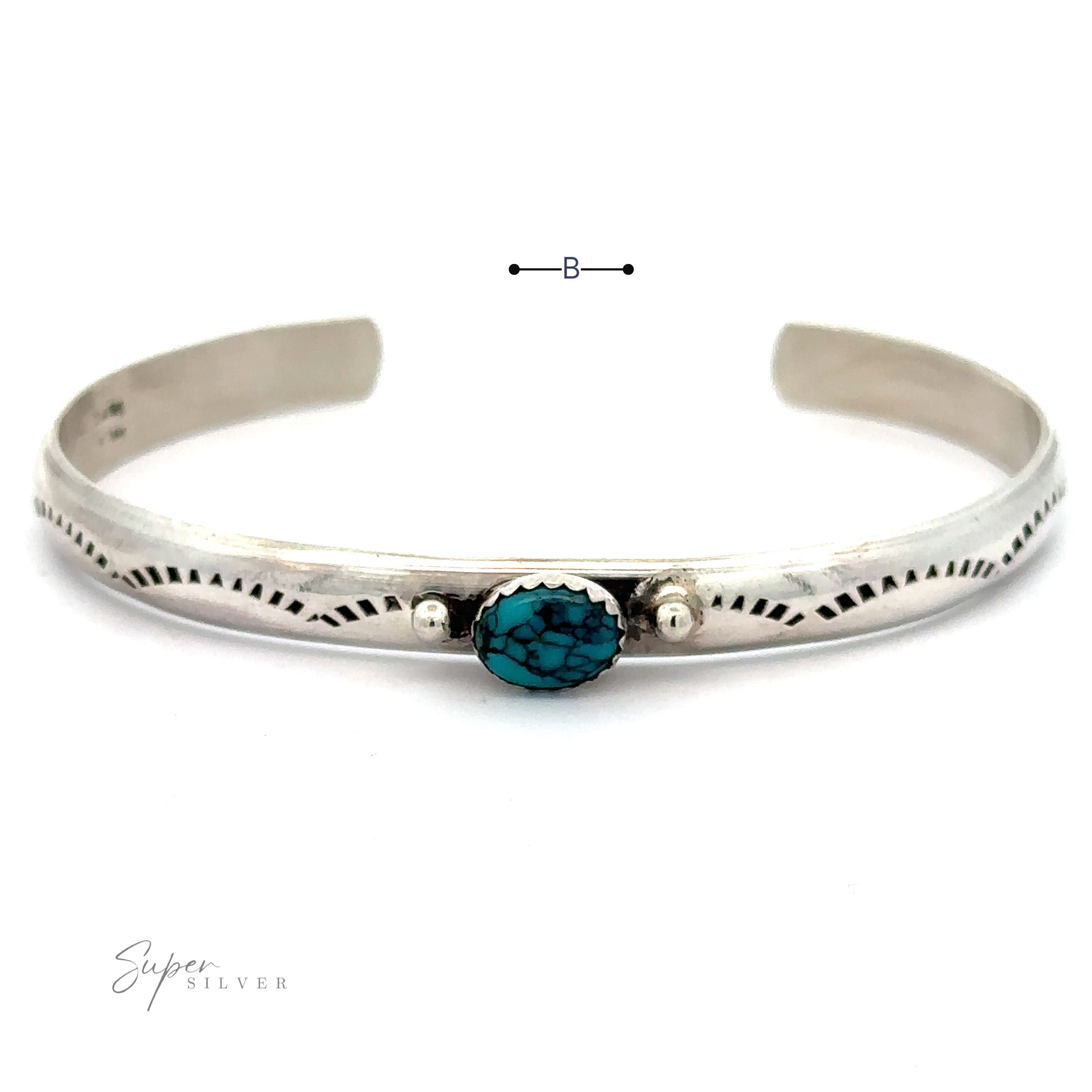 925 Sterling popular Silver Turquoise Cuff Bracelet