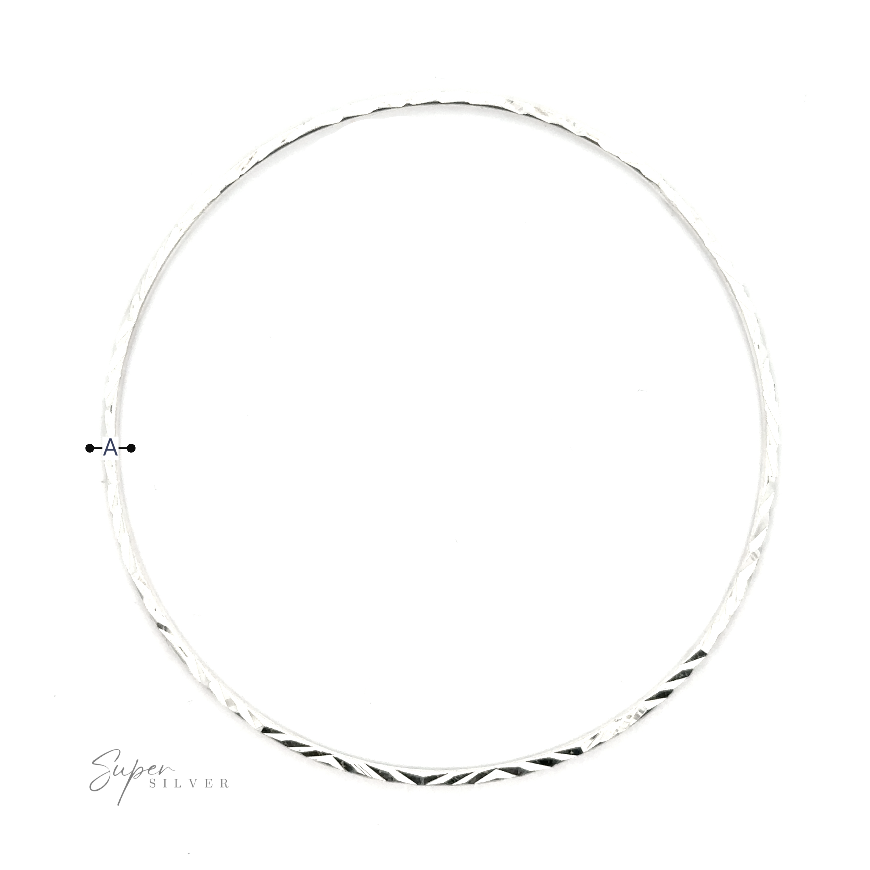 An elegant Dainty Squared Diamond Cut Bangle with a circle in the middle.