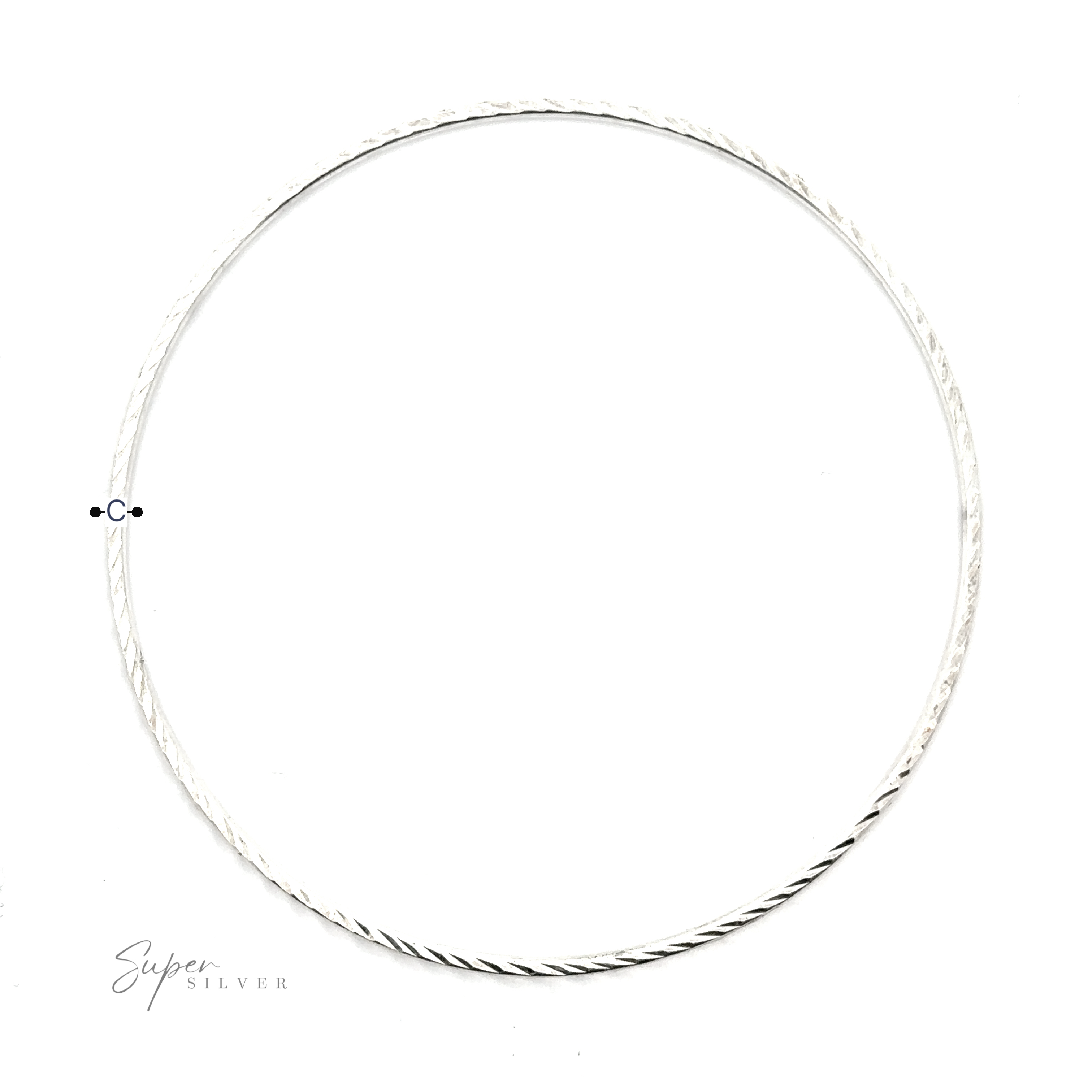 An elegant Dainty Squared Diamond Cut Bangle with a subtle sparkle on a clean white background.