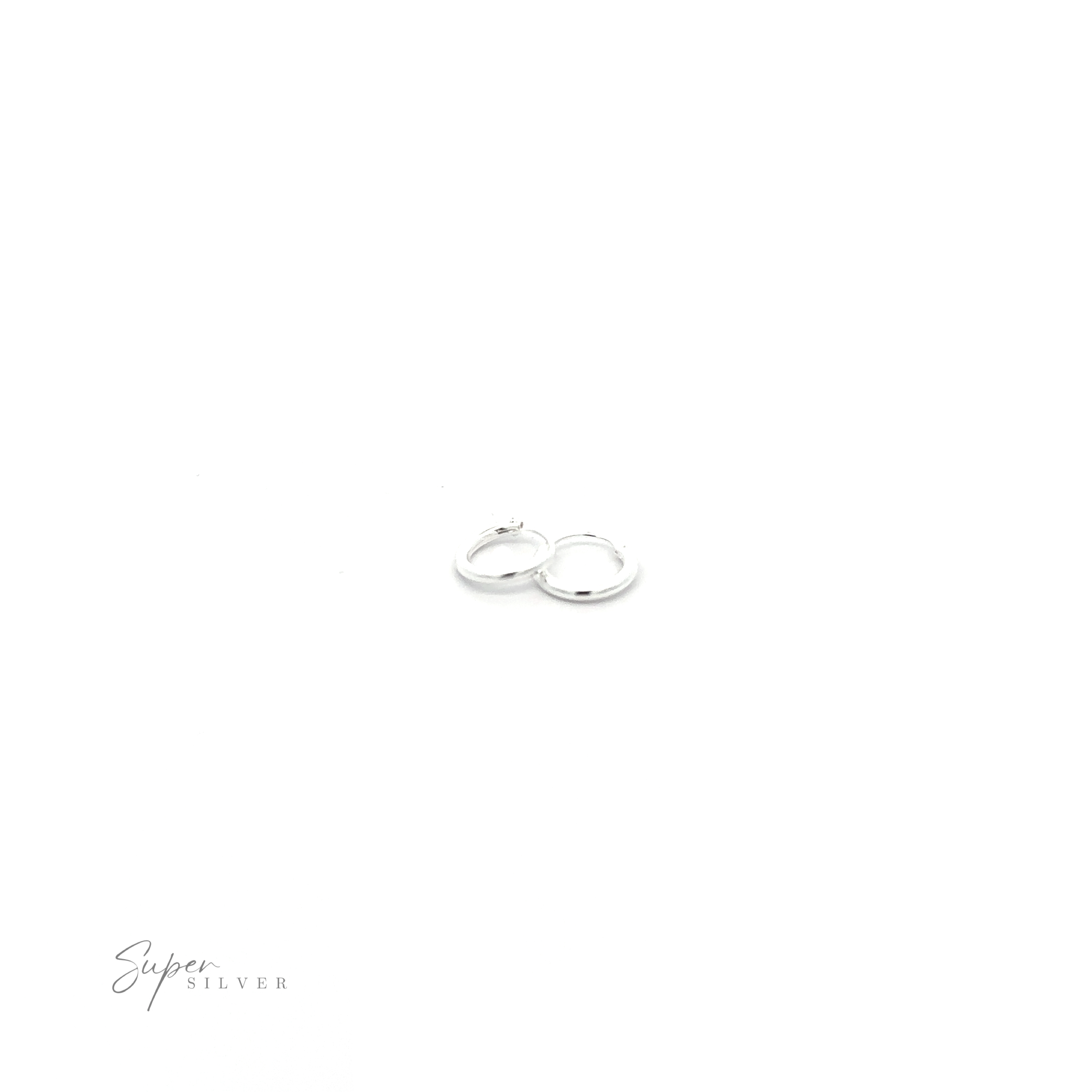A pair of 1.5mm Infinity Hoops with a minimalist flair on a white background.