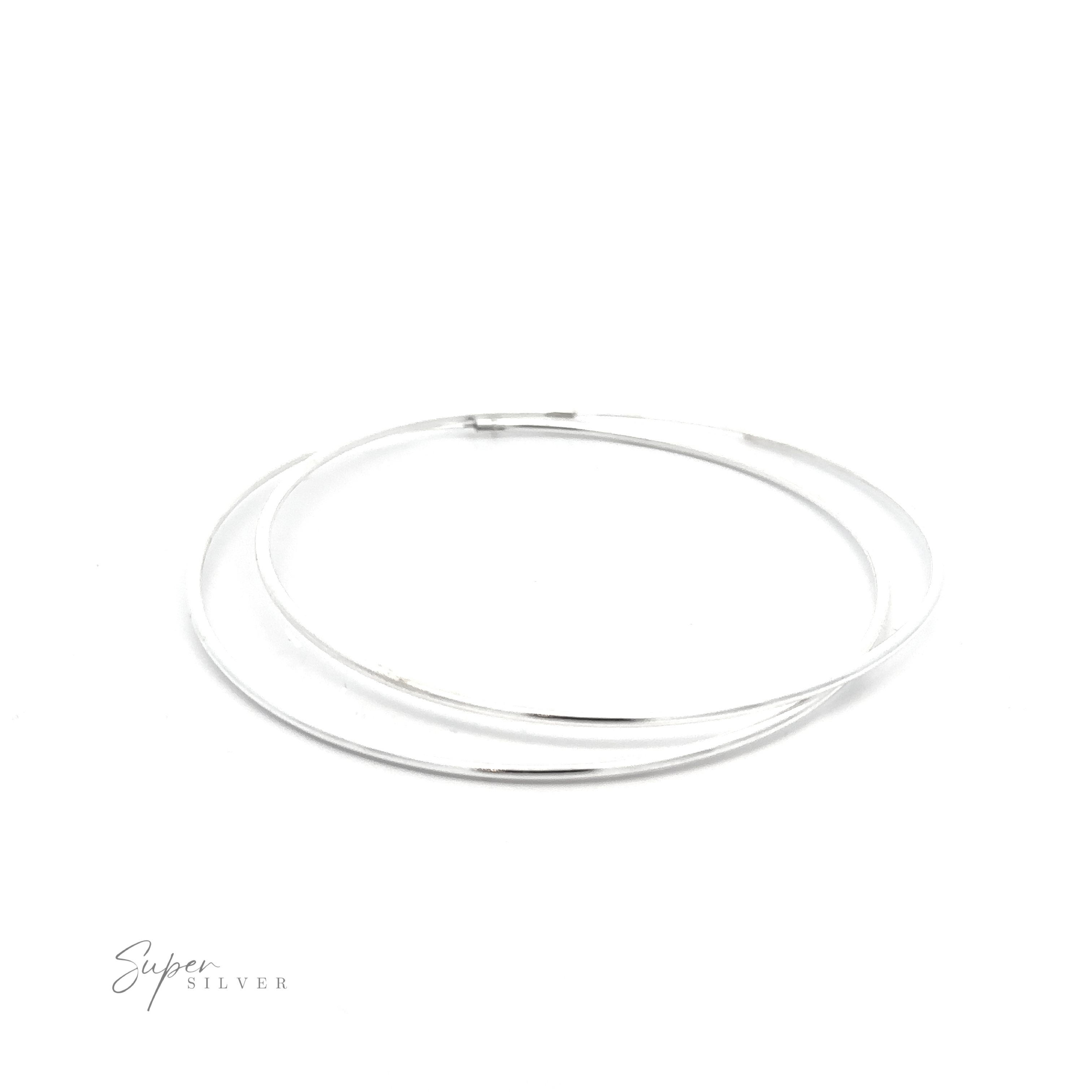 A pair of 1.5mm Infinity Hoops with a minimalist flair on a white background.