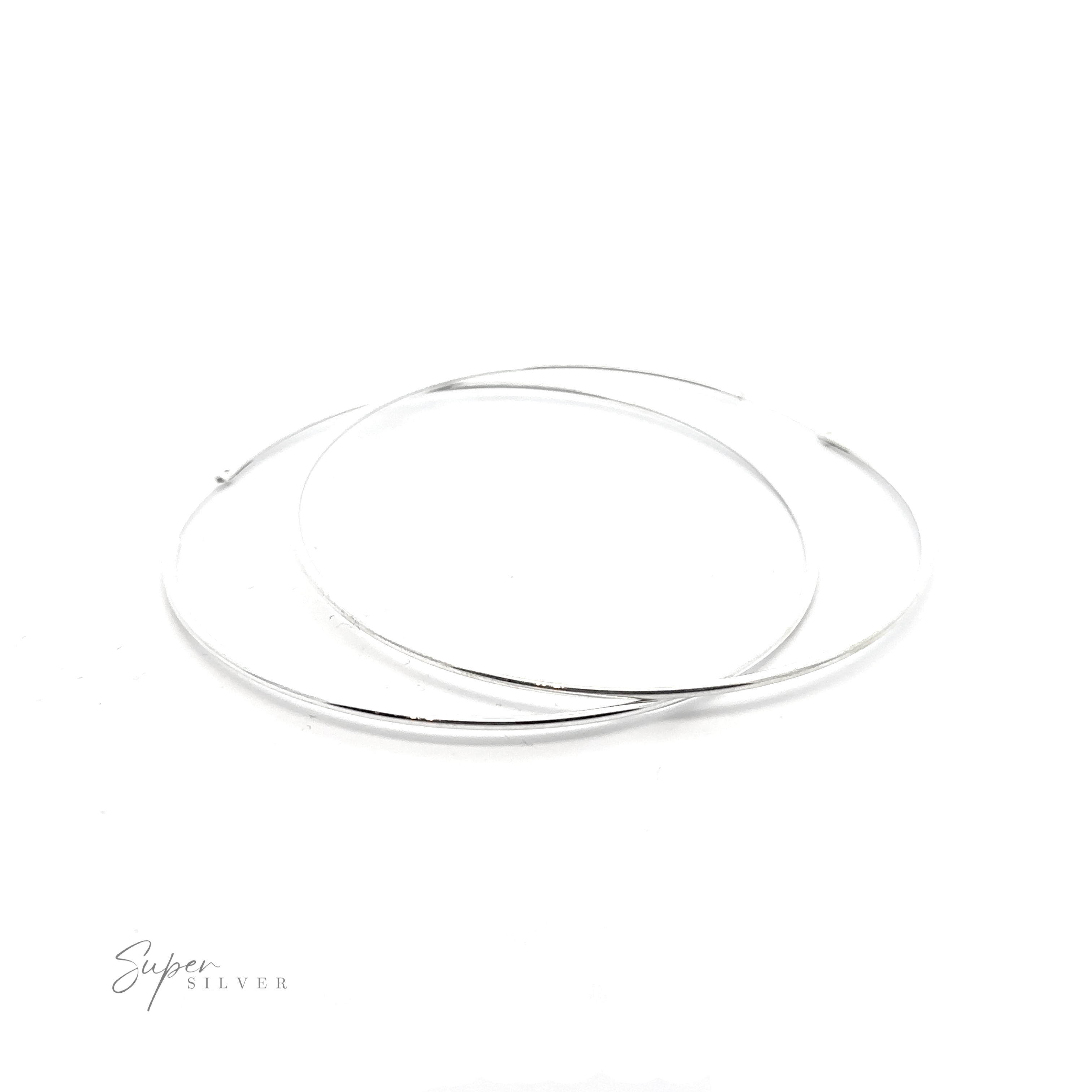 A versatile pair of 1.5mm Infinity Hoops with minimalist flair on a white background.