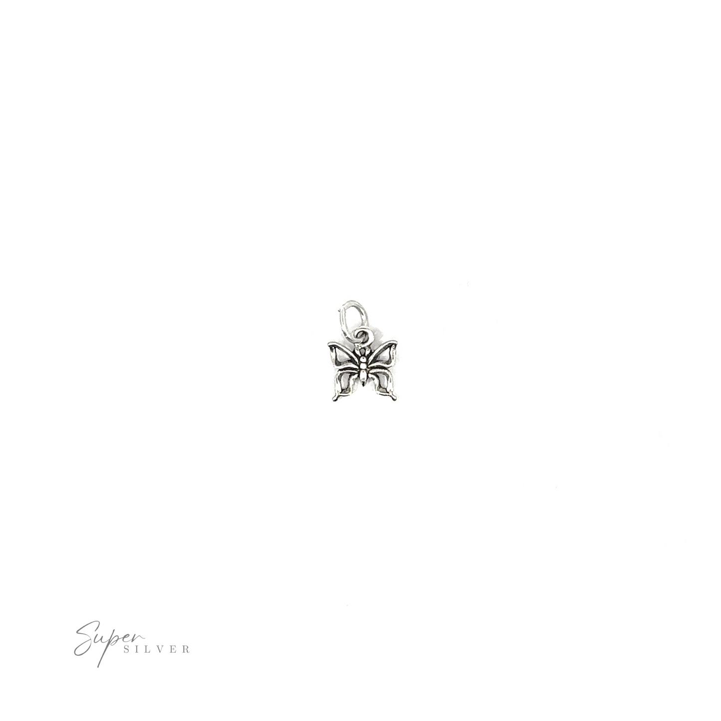 
                  
                    A small Tiny Butterfly Charm on a white background.
                  
                