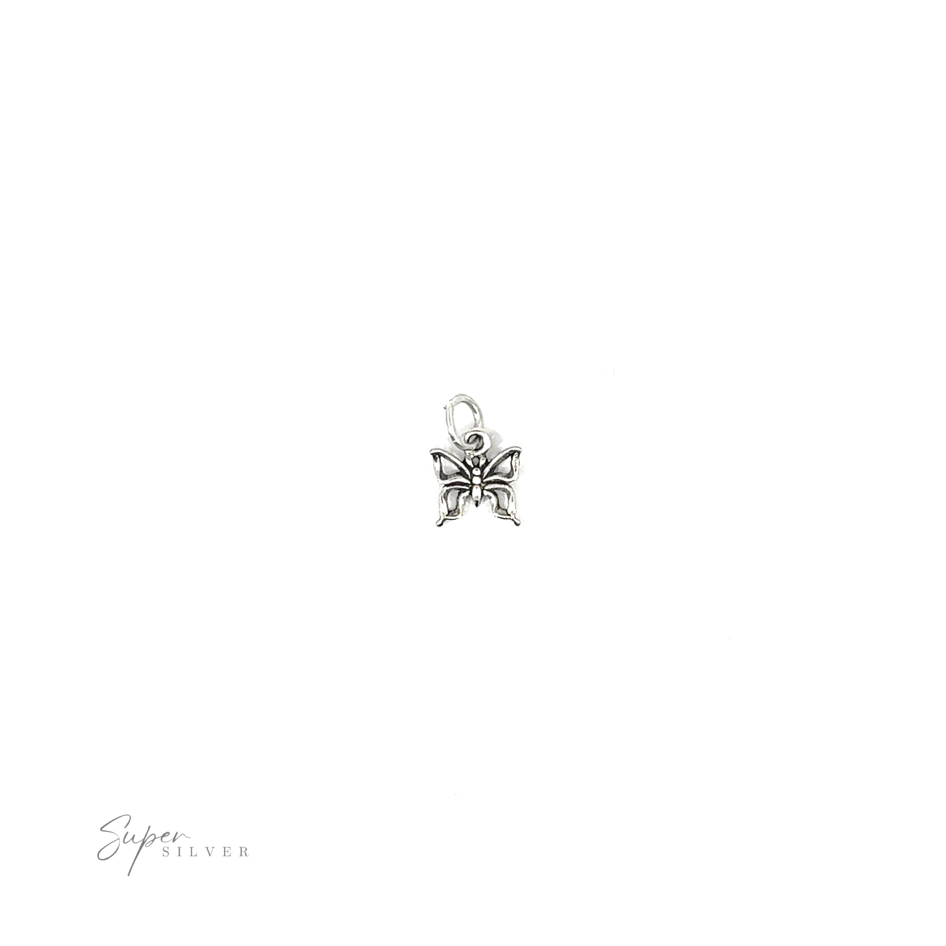 A small Tiny Butterfly Charm on a white background.