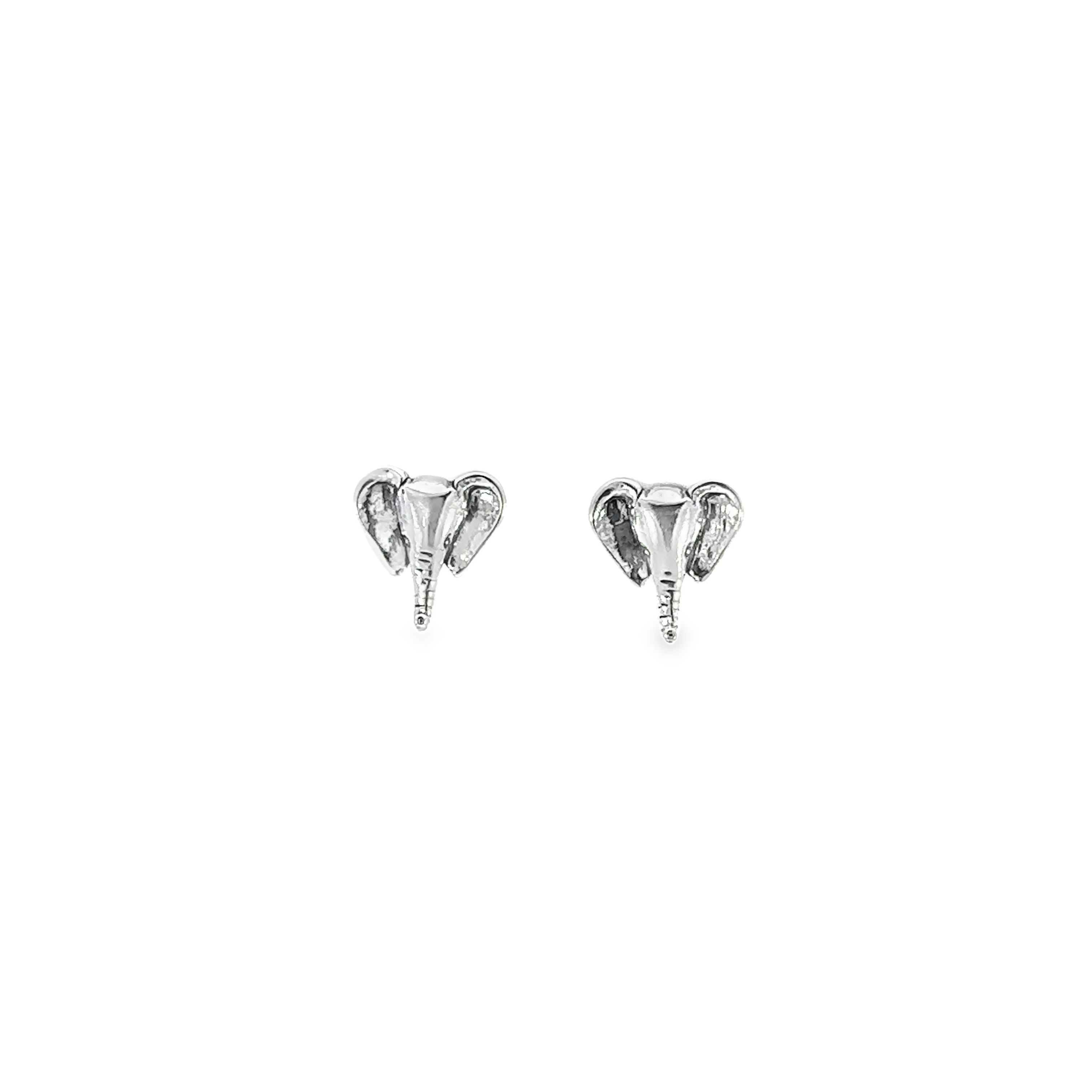 Adorable Elephant Head Studs on a white background.