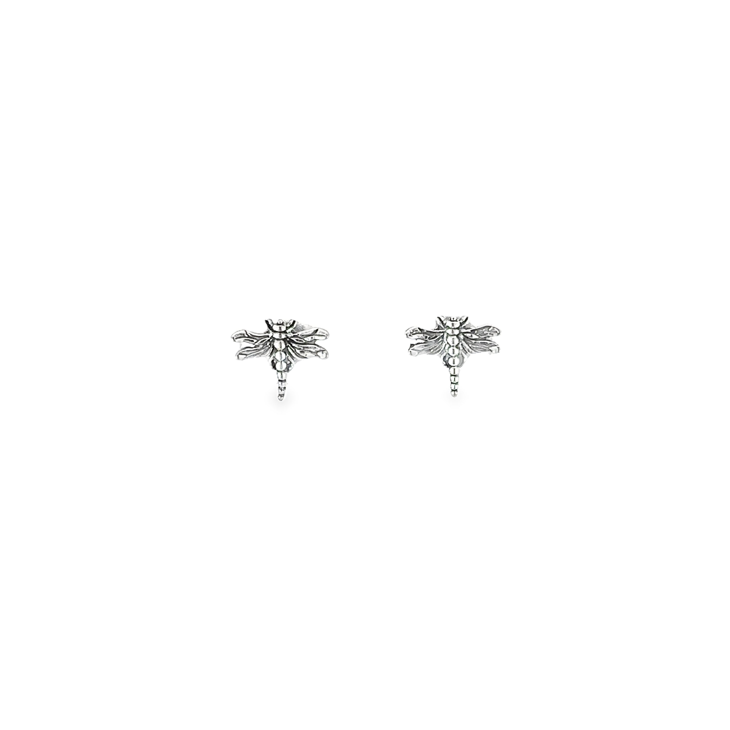 A pair of Dragonfly Studs showcasing detailed body and wings on a white background.