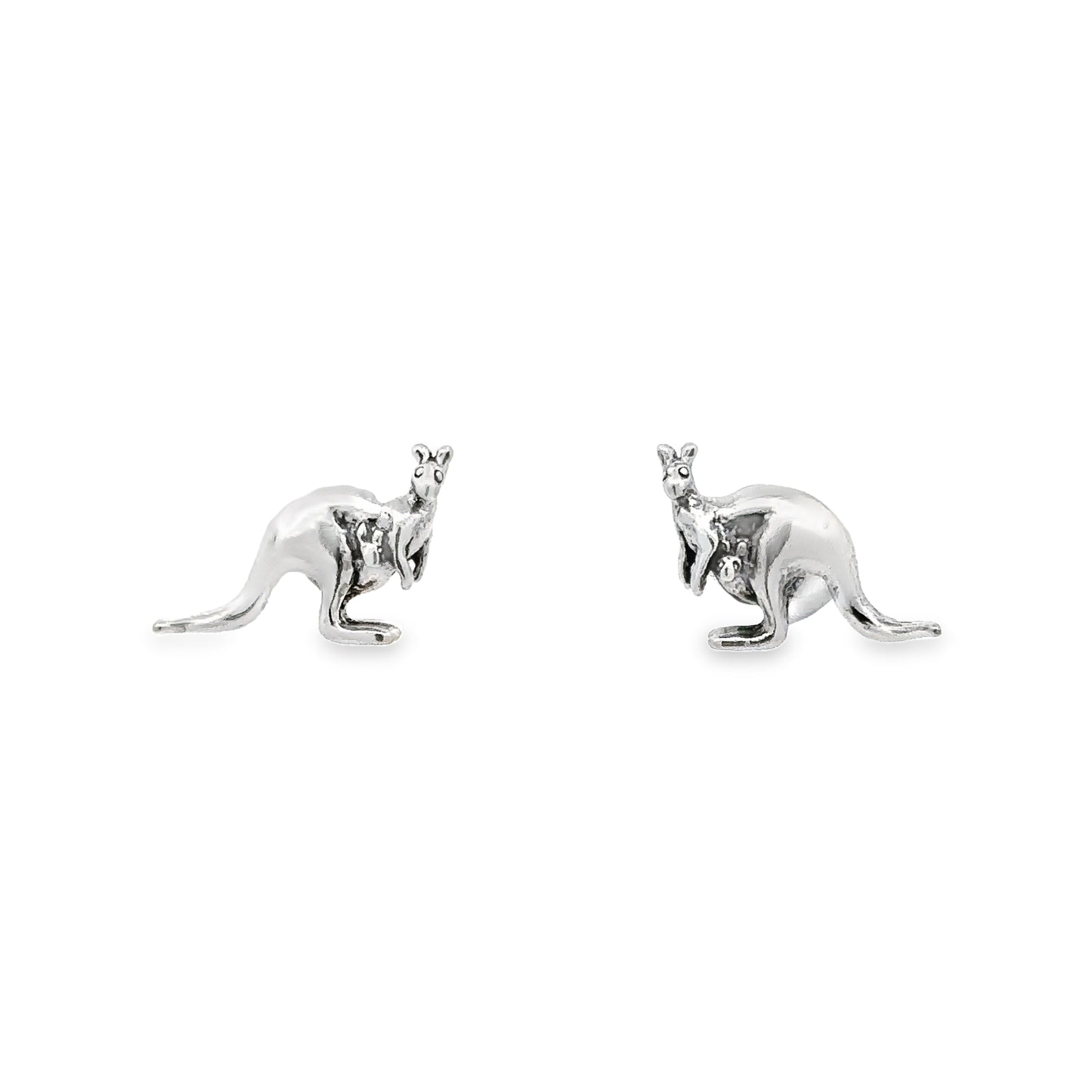 A pair of sterling silver Kangaroo with Joey stud earrings.