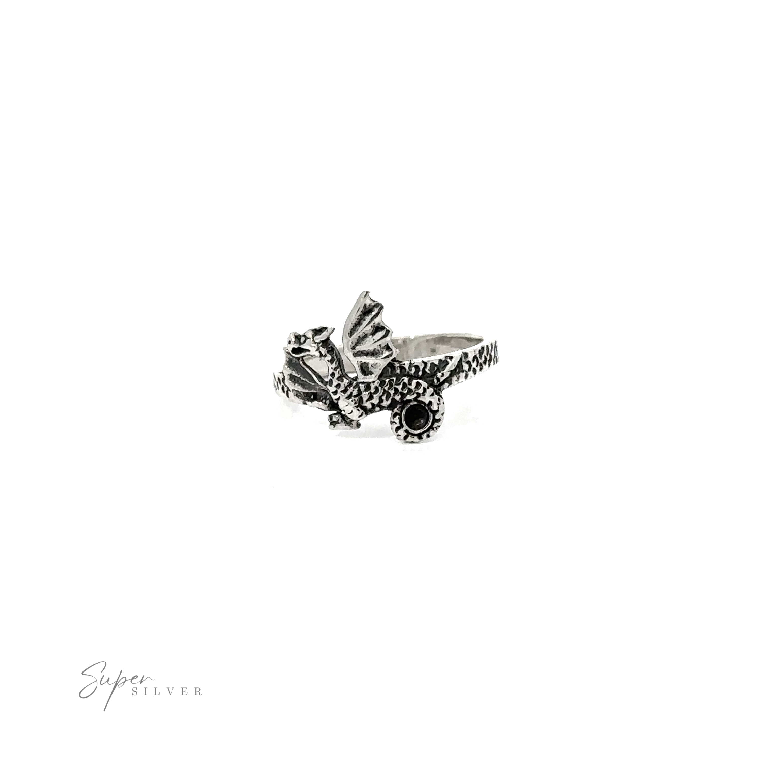 A silver Dragon Ring, perfect for the fantasy lover.