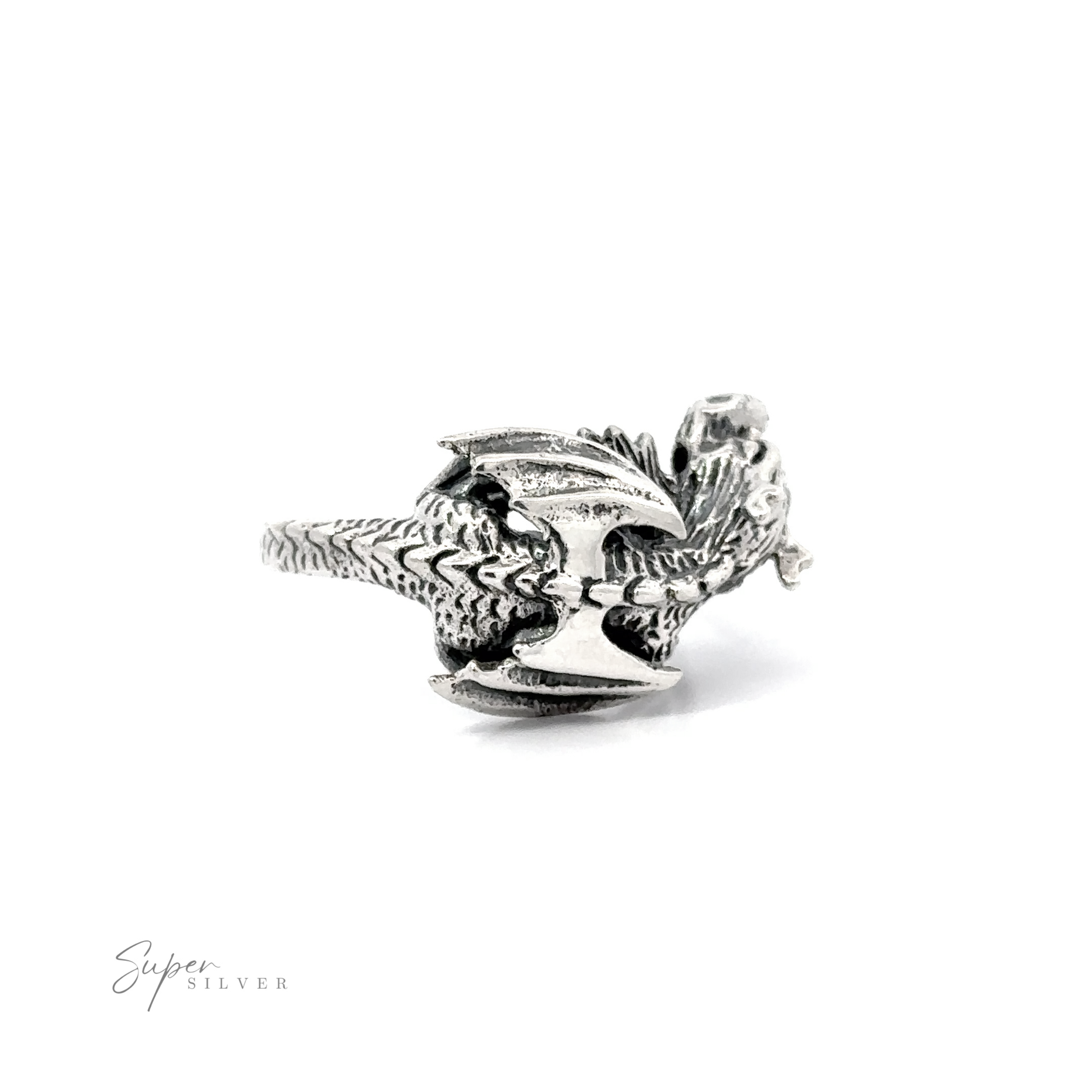 A sterling silver Heavy Dragon Ring.